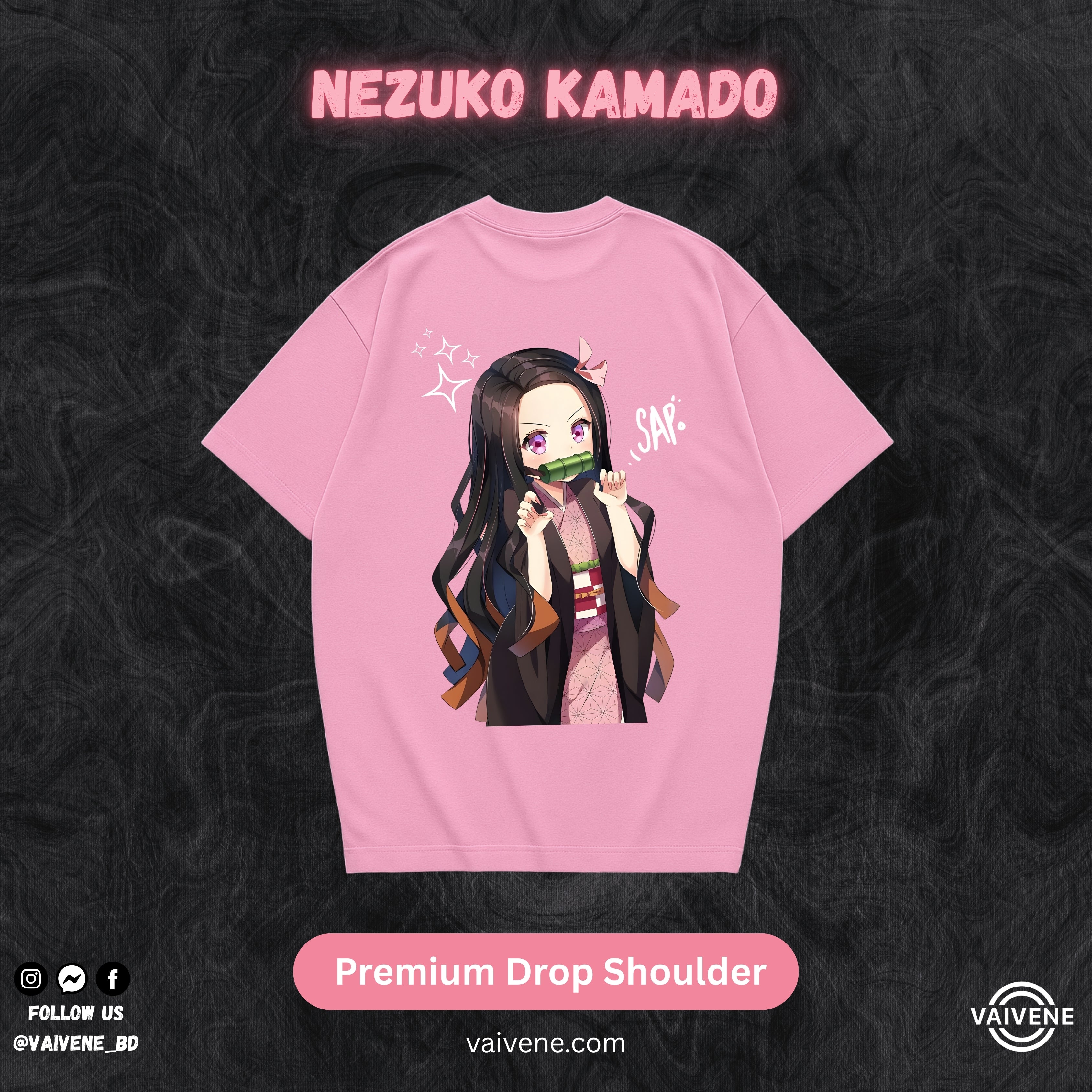 Nezuko Kamado – Demon Slayer | Premium Lycra Oversized Drop Shoulder Tee