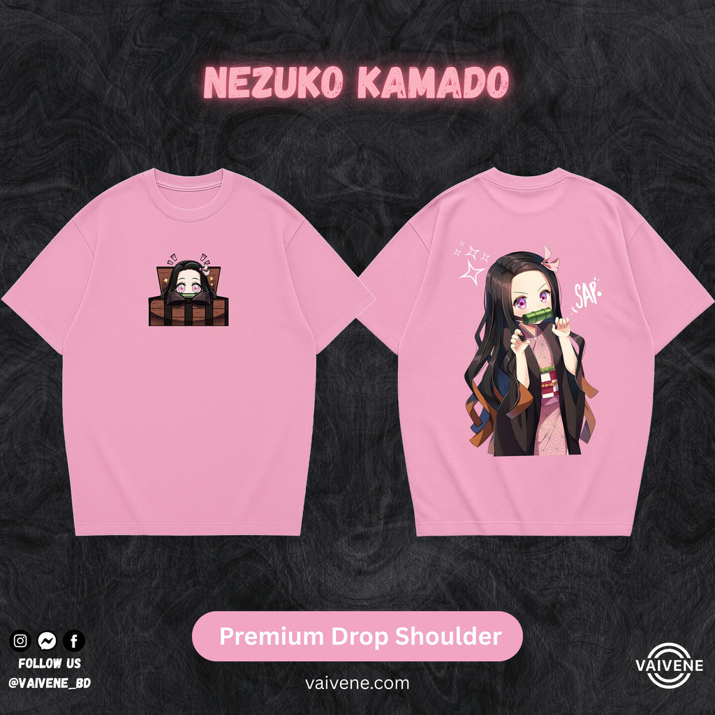 Nezuko Kamado – Demon Slayer | Premium Lycra Oversized Drop Shoulder Tee