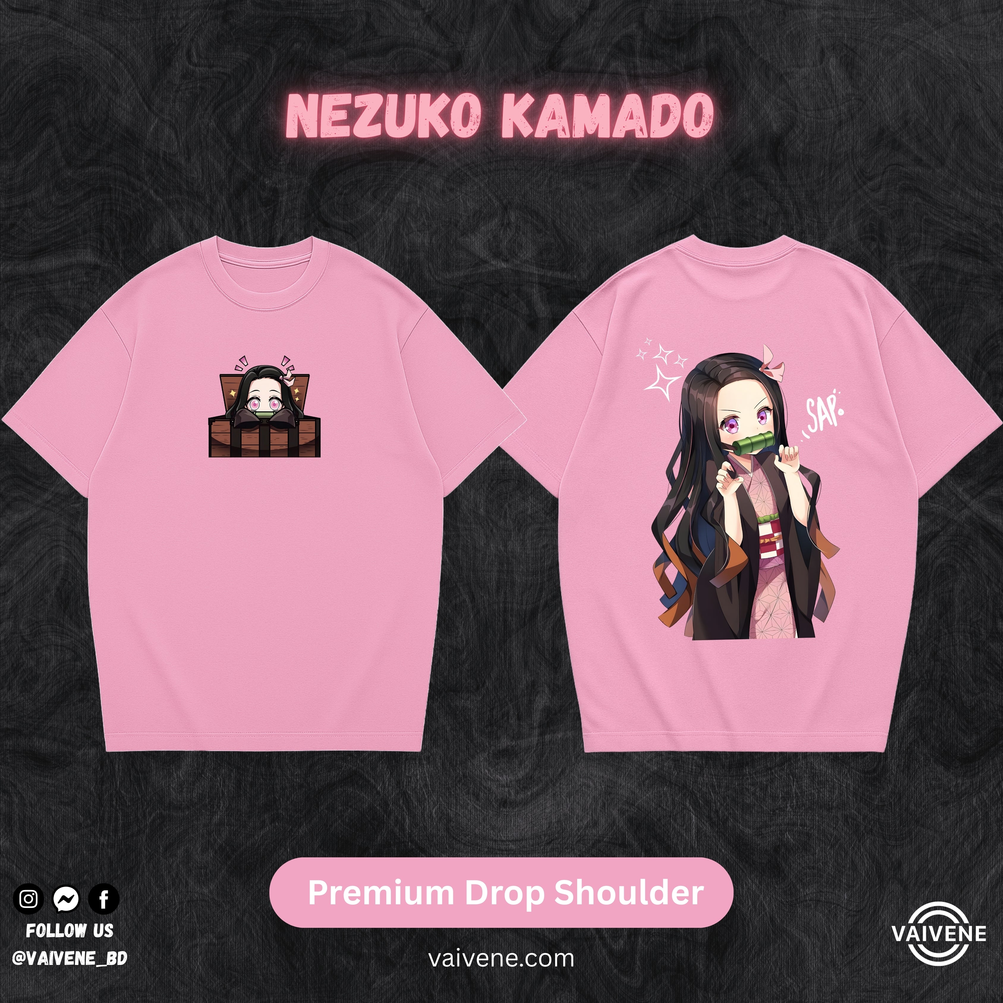 Nezuko Kamado – Demon Slayer | Premium Lycra Oversized Drop Shoulder Tee