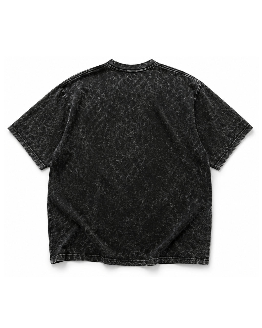 Men’s Solid Oversized Acid Wash Drop Shoulder Tee - 250 GSM - Black