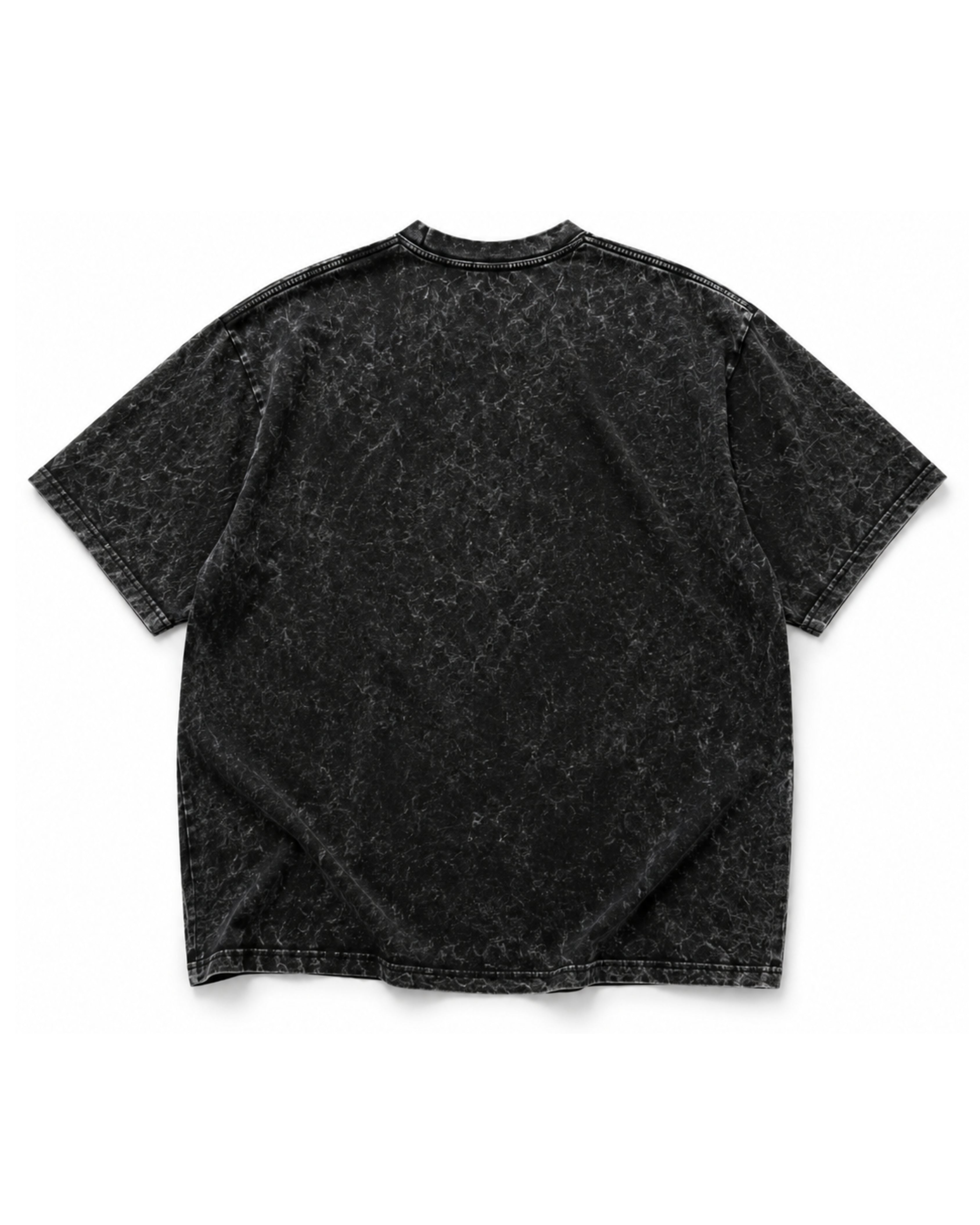Men’s Solid Oversized Acid Wash Drop Shoulder Tee - 250 GSM - Black