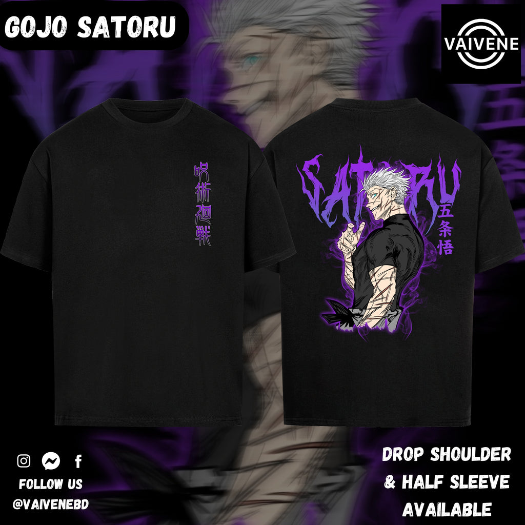 Satoru Gojo | Jujutsu Kaisen | Oversized Drop Shoulder / Half Sleeve T-shirt