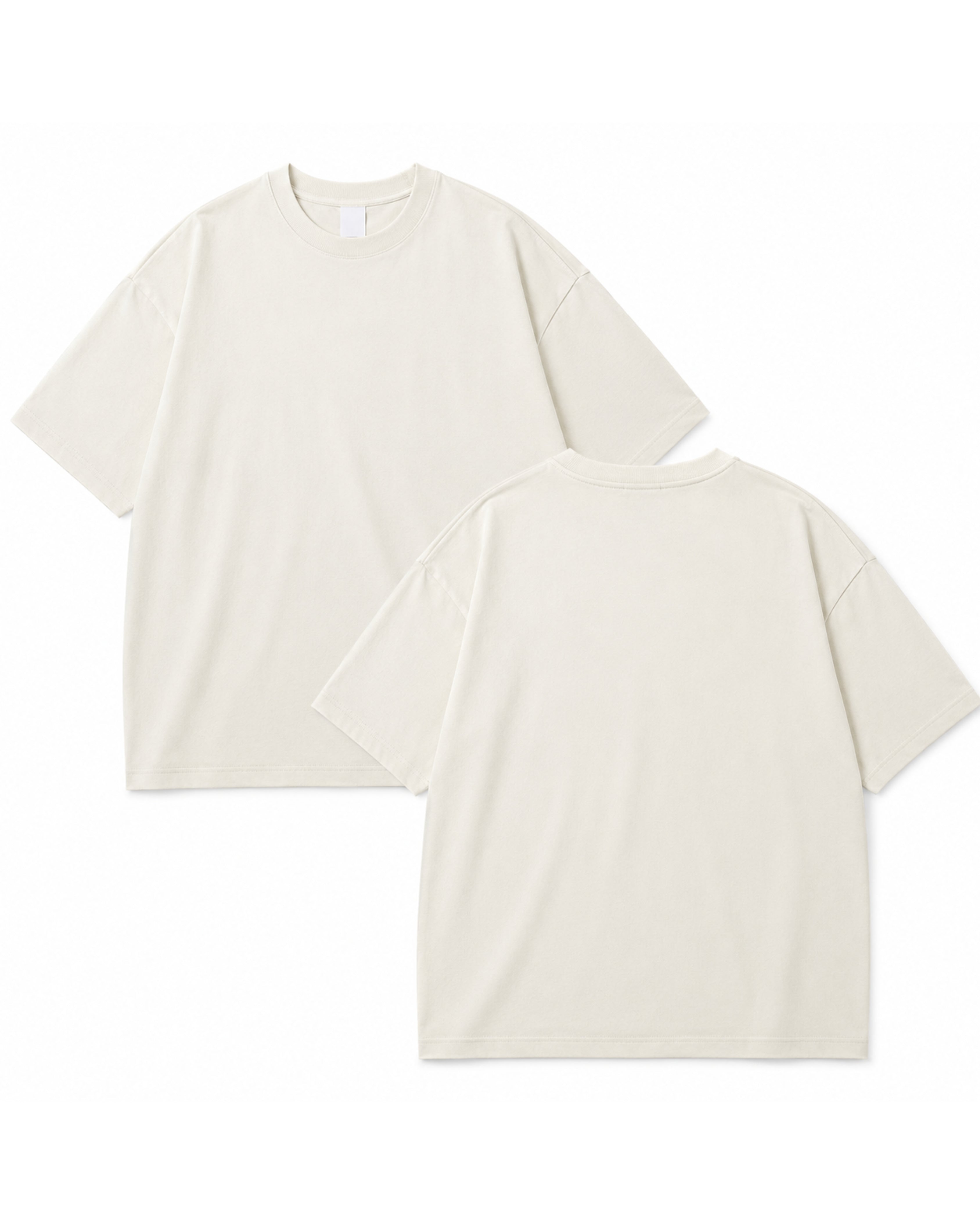 OFF White Oversized Solid Drop Shoulder T-Shirt | Premium 230 GSM Rare Interlock Cotton