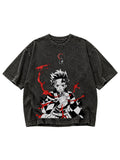 Tanjiro Kamado Demon Slayer Streetwear Tee – Acid Wash Edition