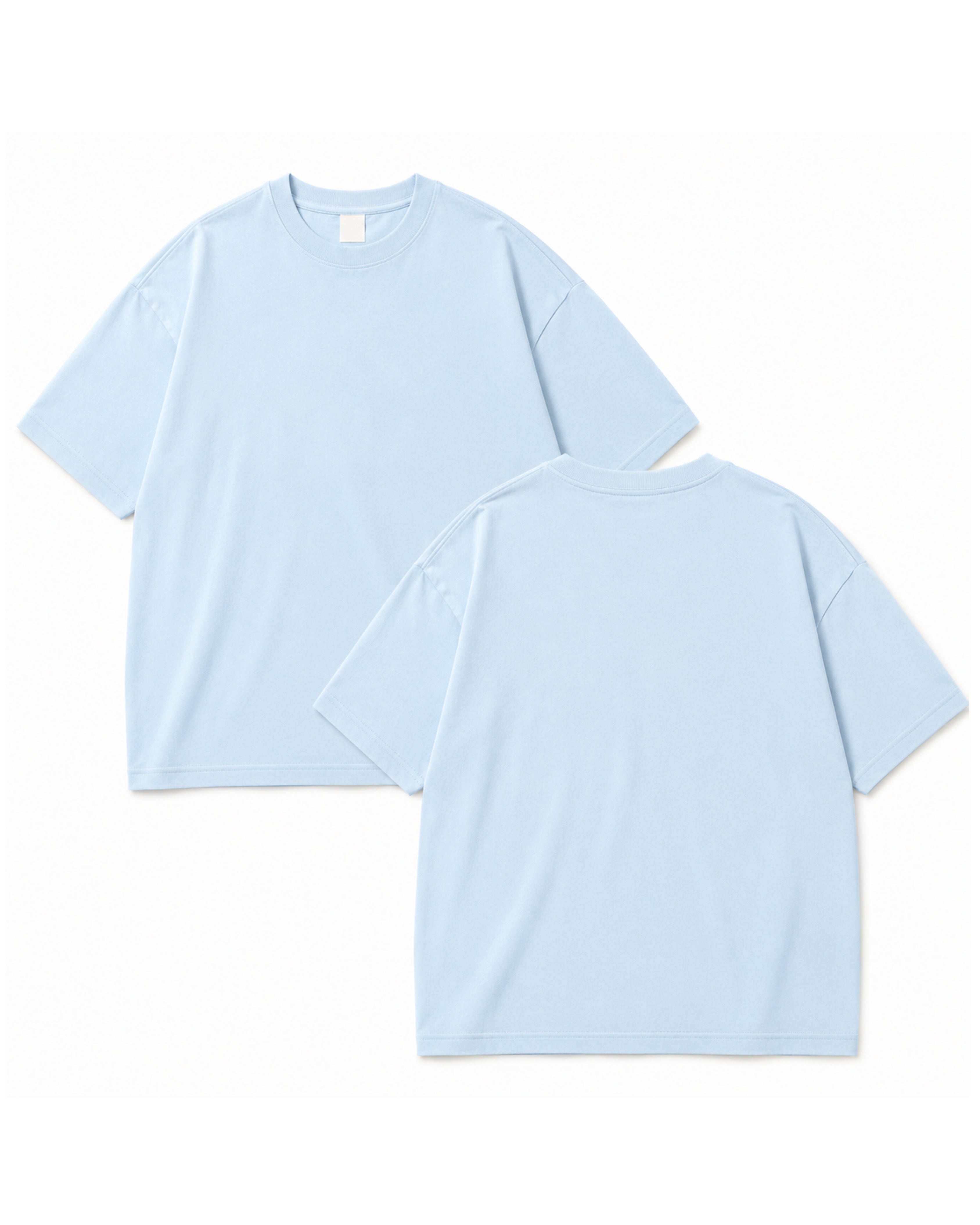 Sky Blue Oversized Solid Drop Shoulder T-Shirt | Premium 230 GSM Rare Interlock Cotton