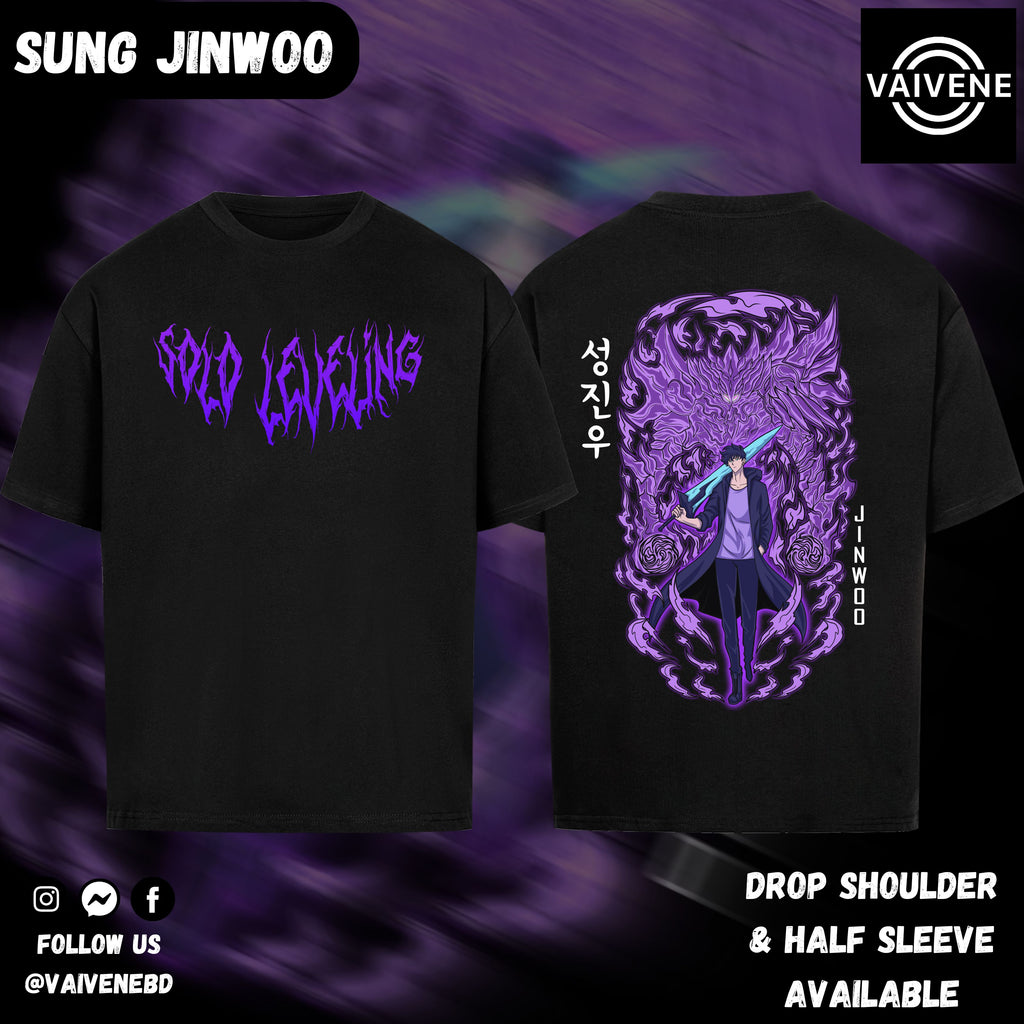 Sung Jinwoo | Solo Leveling | Oversized Drop Shoulder / Half Sleeve T-shirt