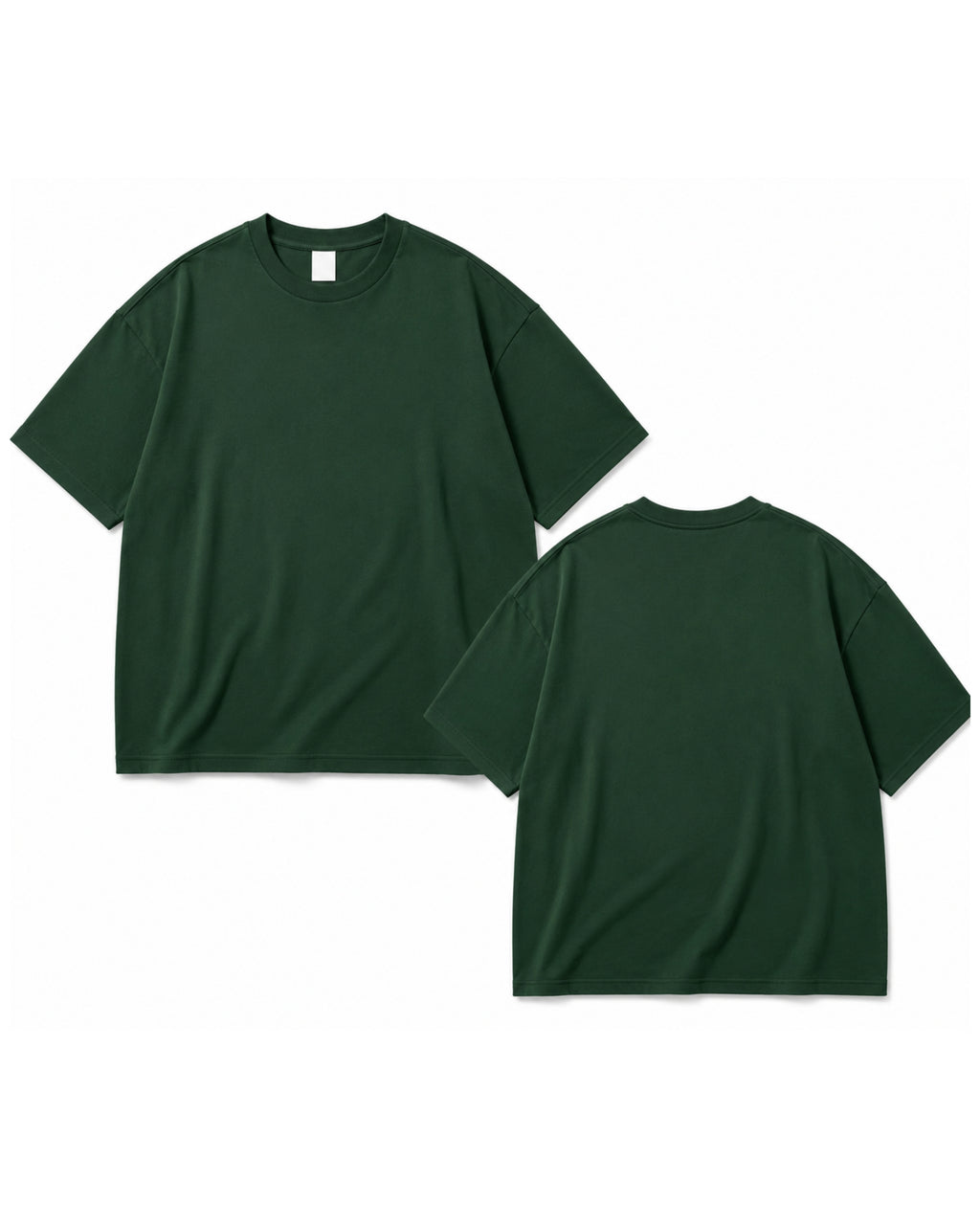 Bottle Green Oversized Solid Drop Shoulder T-Shirt | Premium 230 GSM Rare Interlock Cotton