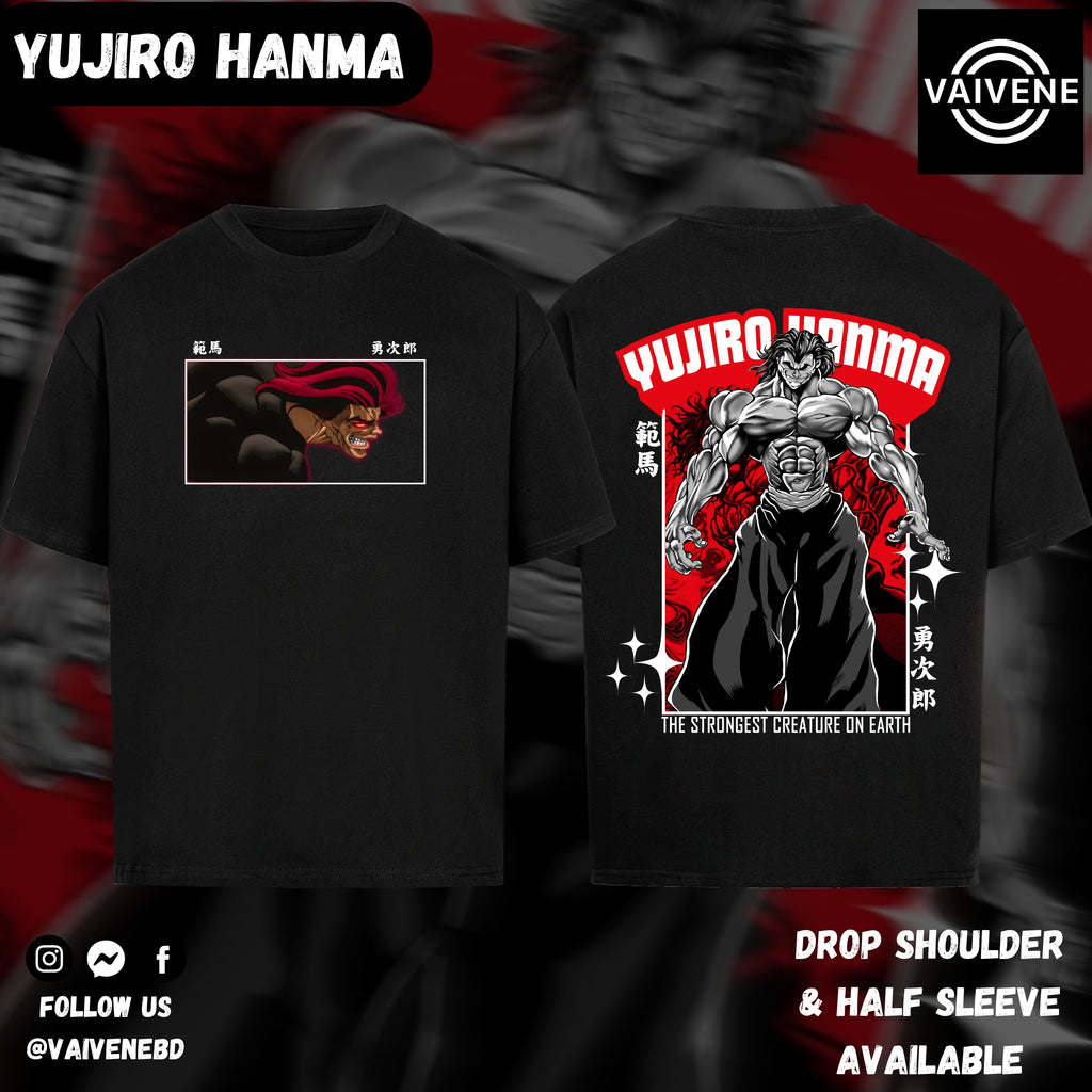 Yujiro Hanma | Oversized Drop Shoulder / Half Sleeve T-shirt