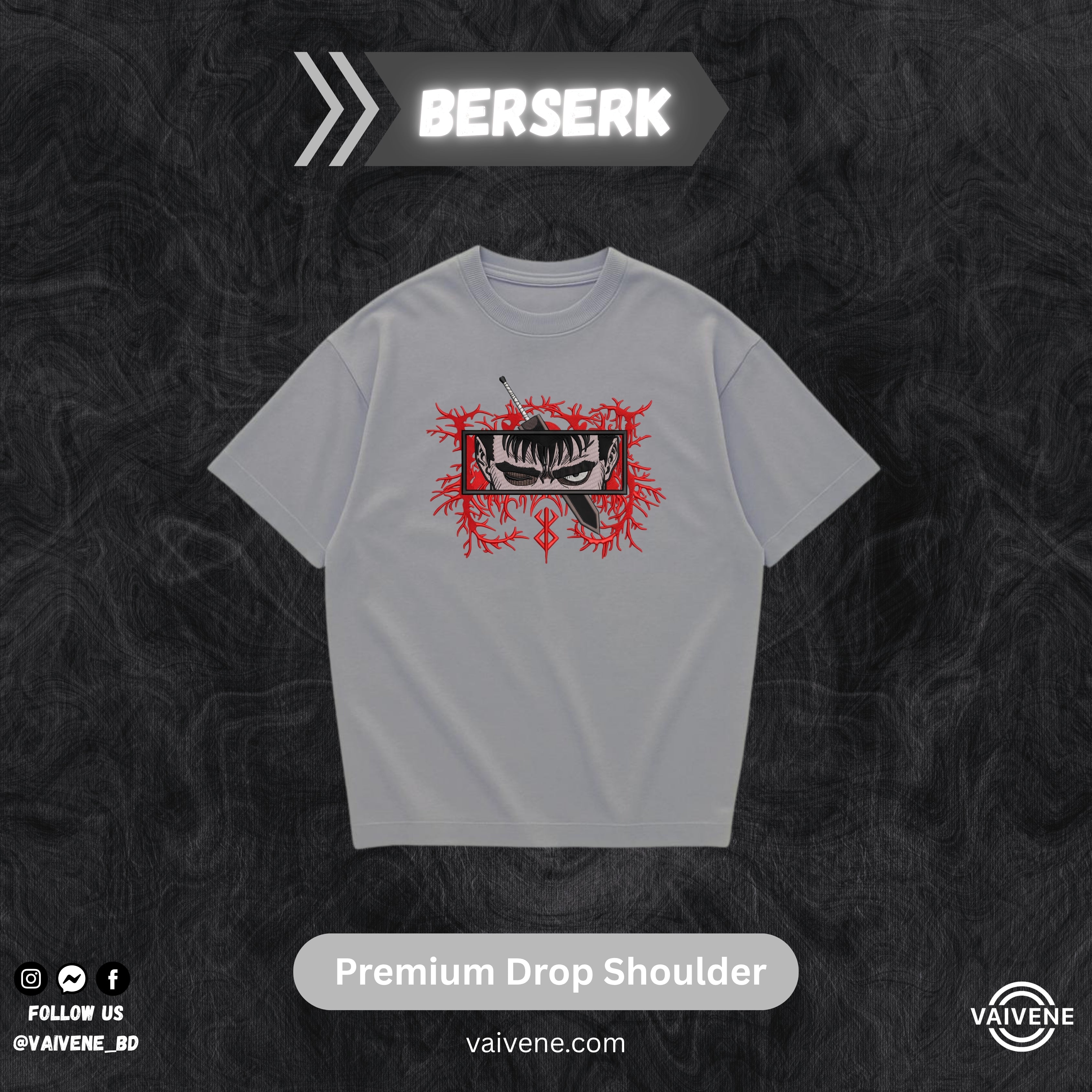 Guts – Berserk Oversized Drop Shoulder Tee