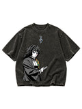 Giyu Tomioka Demon Slayer Streetwear Tee – Acid Wash Edition