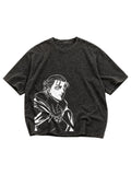 Eren Yeager Acid Wash Drop Shoulder Tee | Premium Streetw