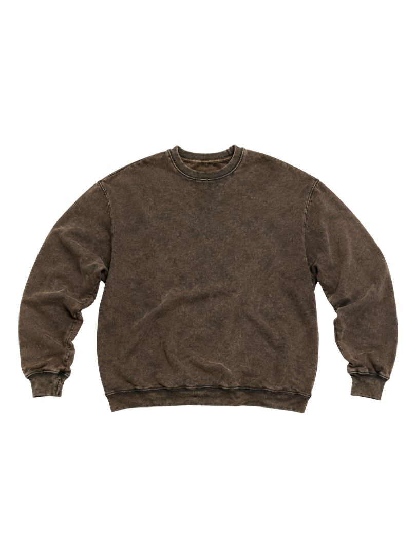 Solid – Brown Acid Wash Sweatshirt