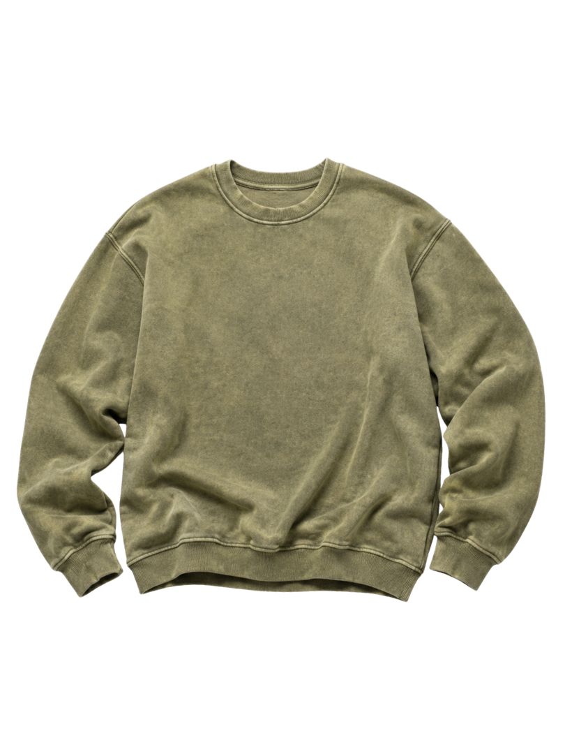 Solid – Olive Acid Wash Sweatshirt