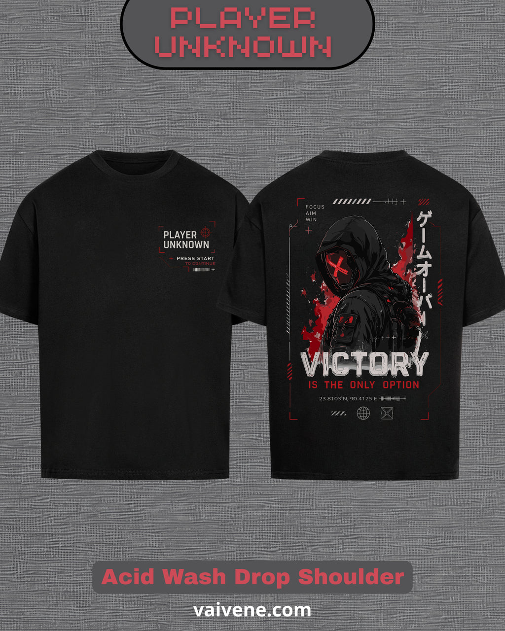 Player Unknown - Victory Tshirt | Premium Gaming Drop Shoulder