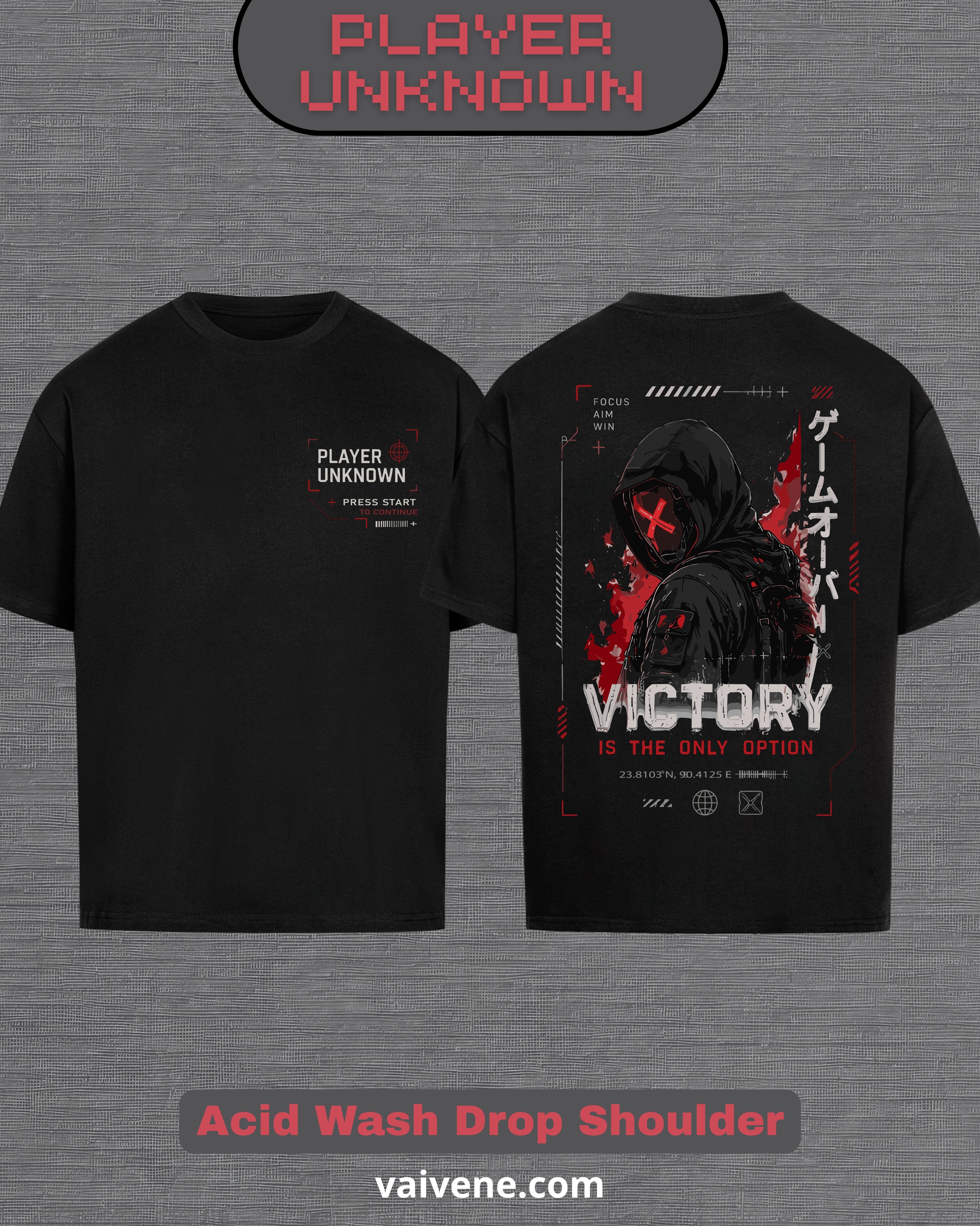 Player Unknown - Victory Tshirt | Premium Gaming Drop Shoulder