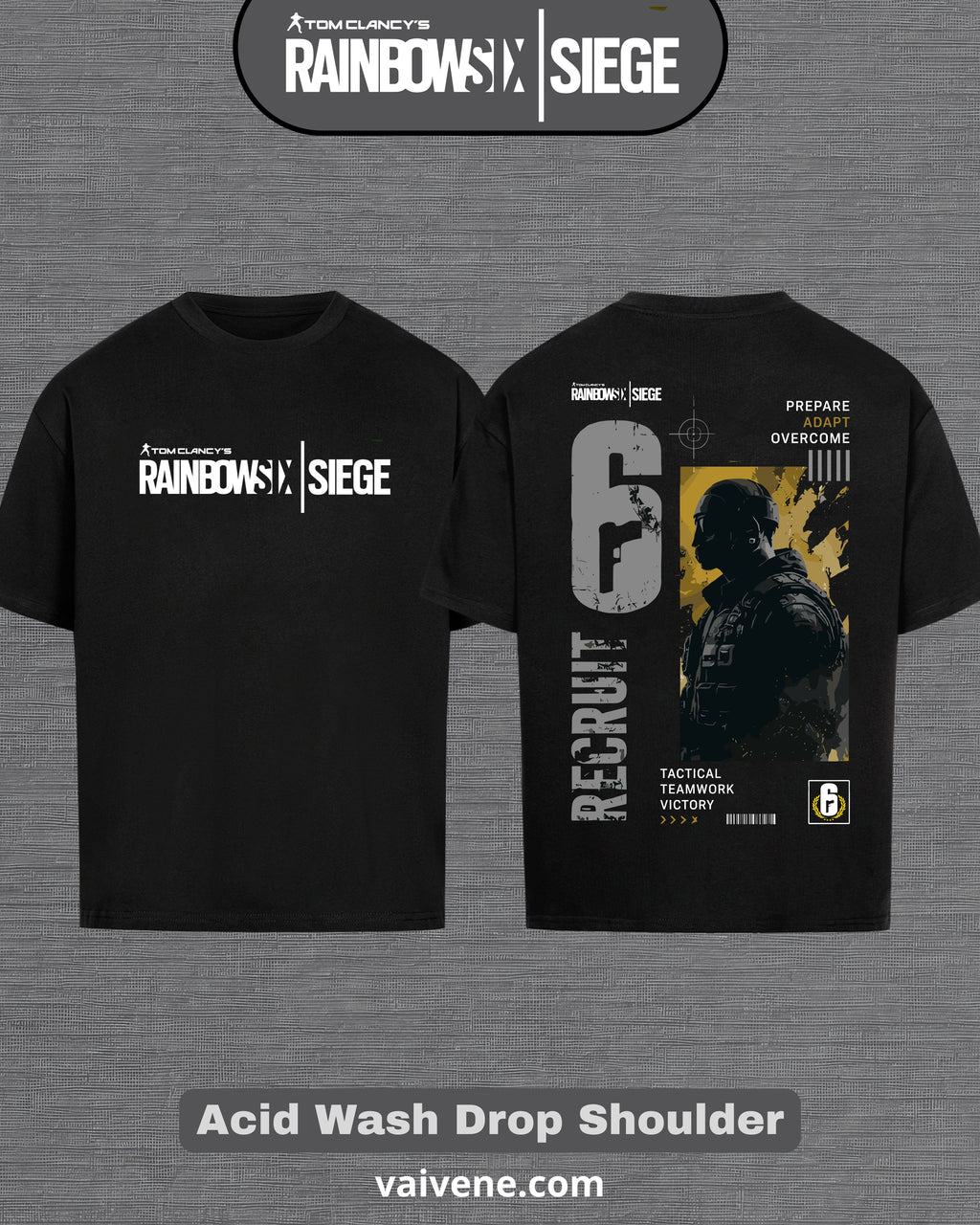 Rainbow Six Siege Inspired Oversized Drop Shoulder T-Shirt | Premium Gaming Streetwear