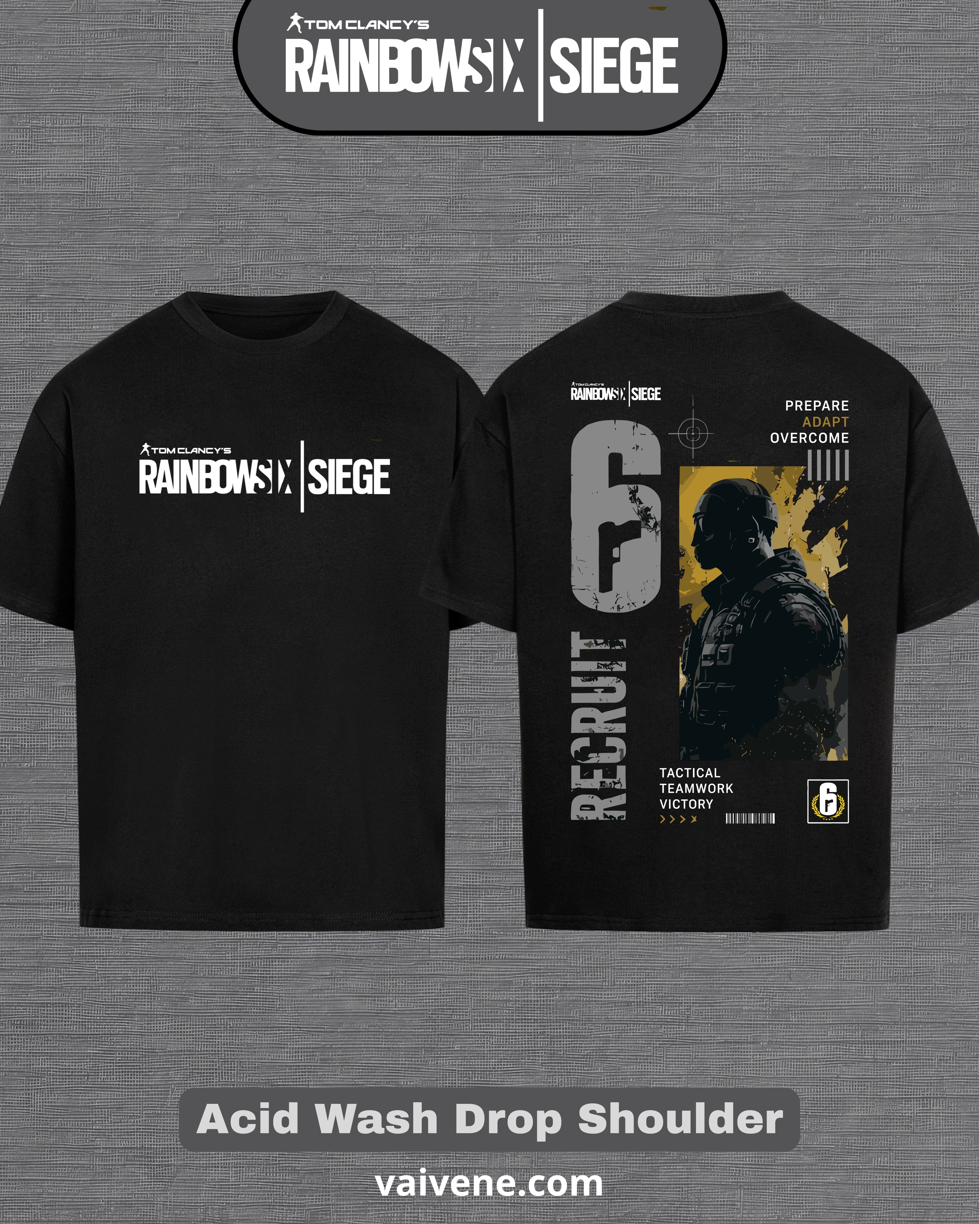 Rainbow Six Siege Inspired Oversized Drop Shoulder T-Shirt | Premium Gaming Streetwear