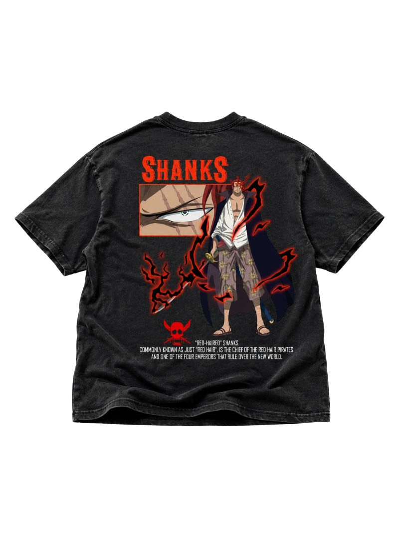 Red-Haired Shanks | One Piece | Oversized Drop Shoulder / Half Sleeve T-shirt