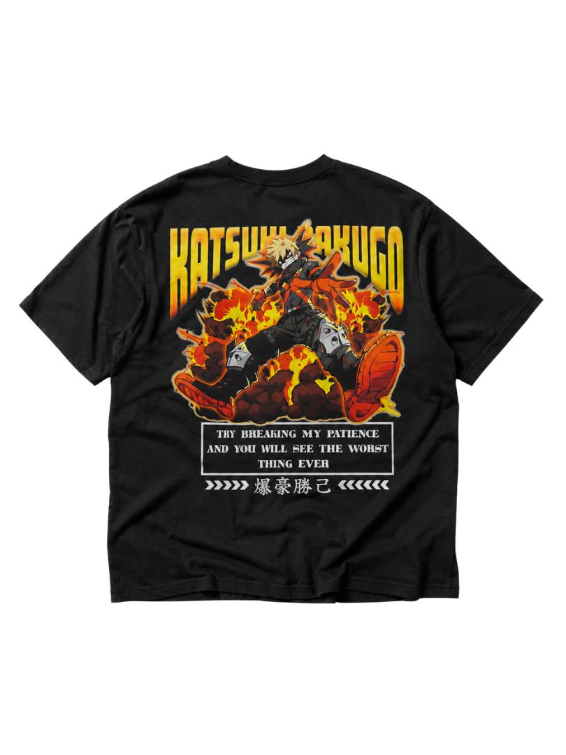 Katsuki Bakugo | My Hero Academia | Oversized Drop Shoulder / Half Sleeve T-shirt