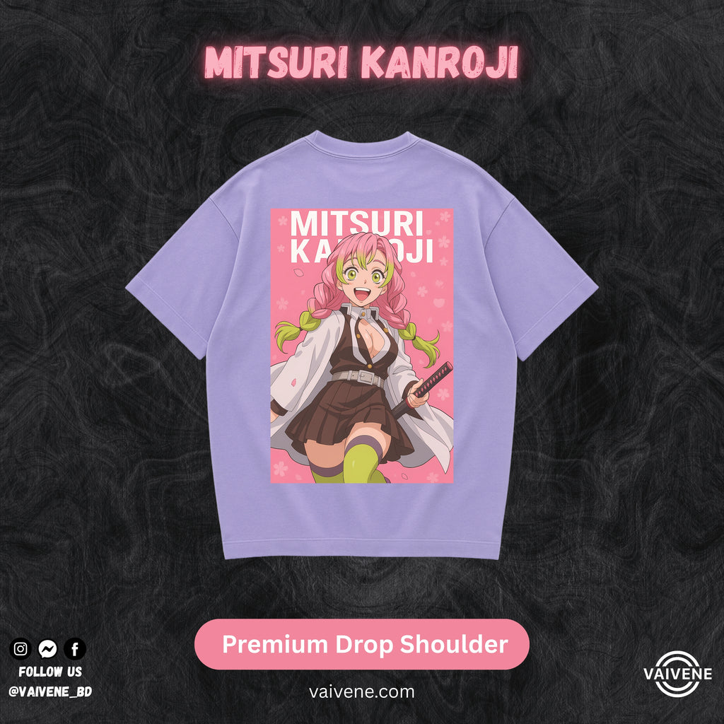 Mitsuri Kanroji – Demon Slayer | Premium Lycra Oversized Drop Shoulder Tee