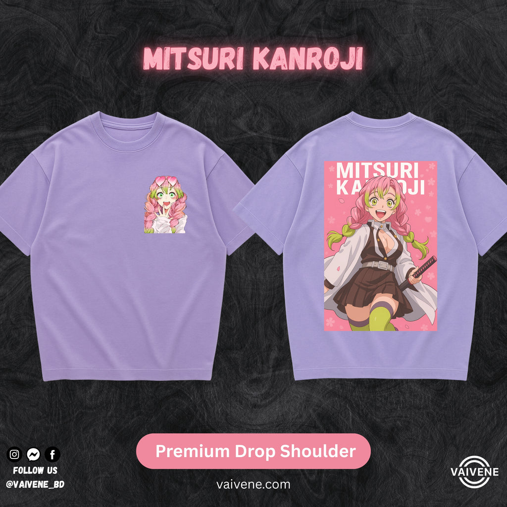 Mitsuri Kanroji – Demon Slayer | Premium Lycra Oversized Drop Shoulder Tee