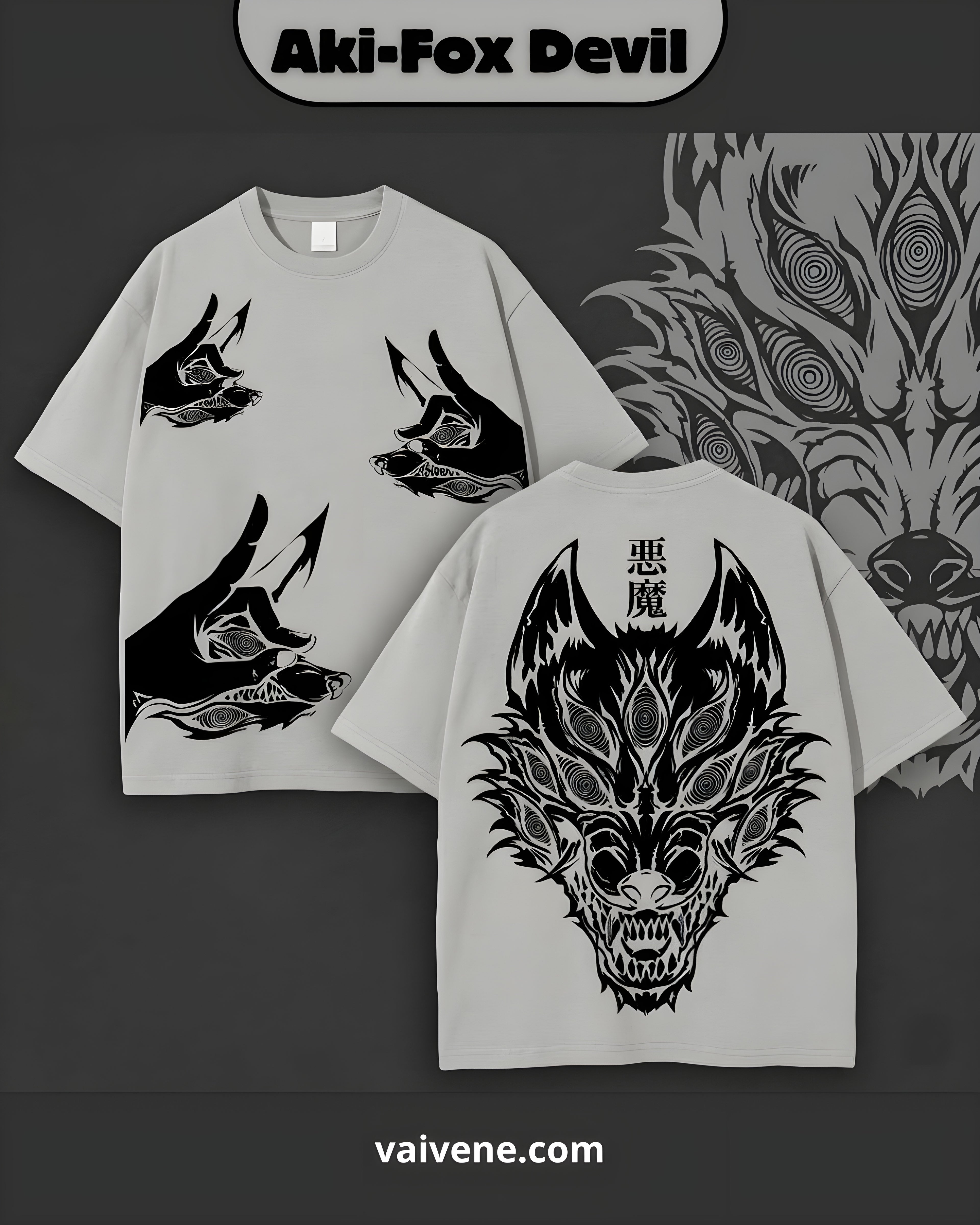 🦊 Aki – Fox Devil Contract Drop Tee