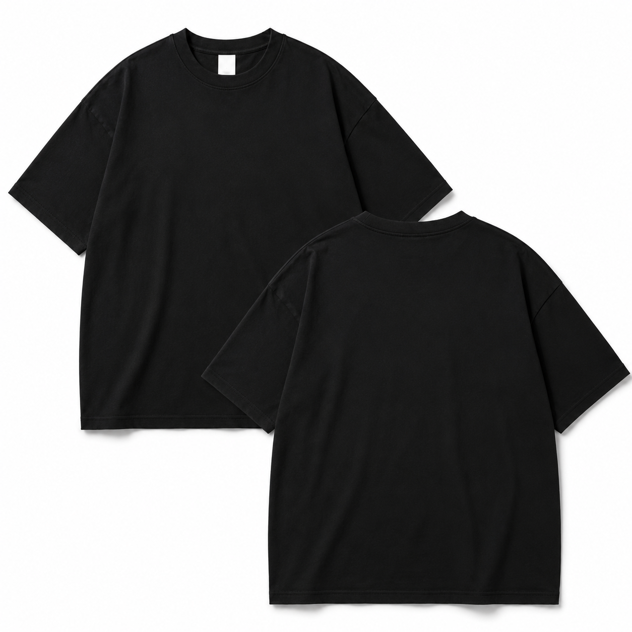 Black Oversized Solid Drop Shoulder T-Shirt | Premium 230 GSM Rare Interlock Cotton
