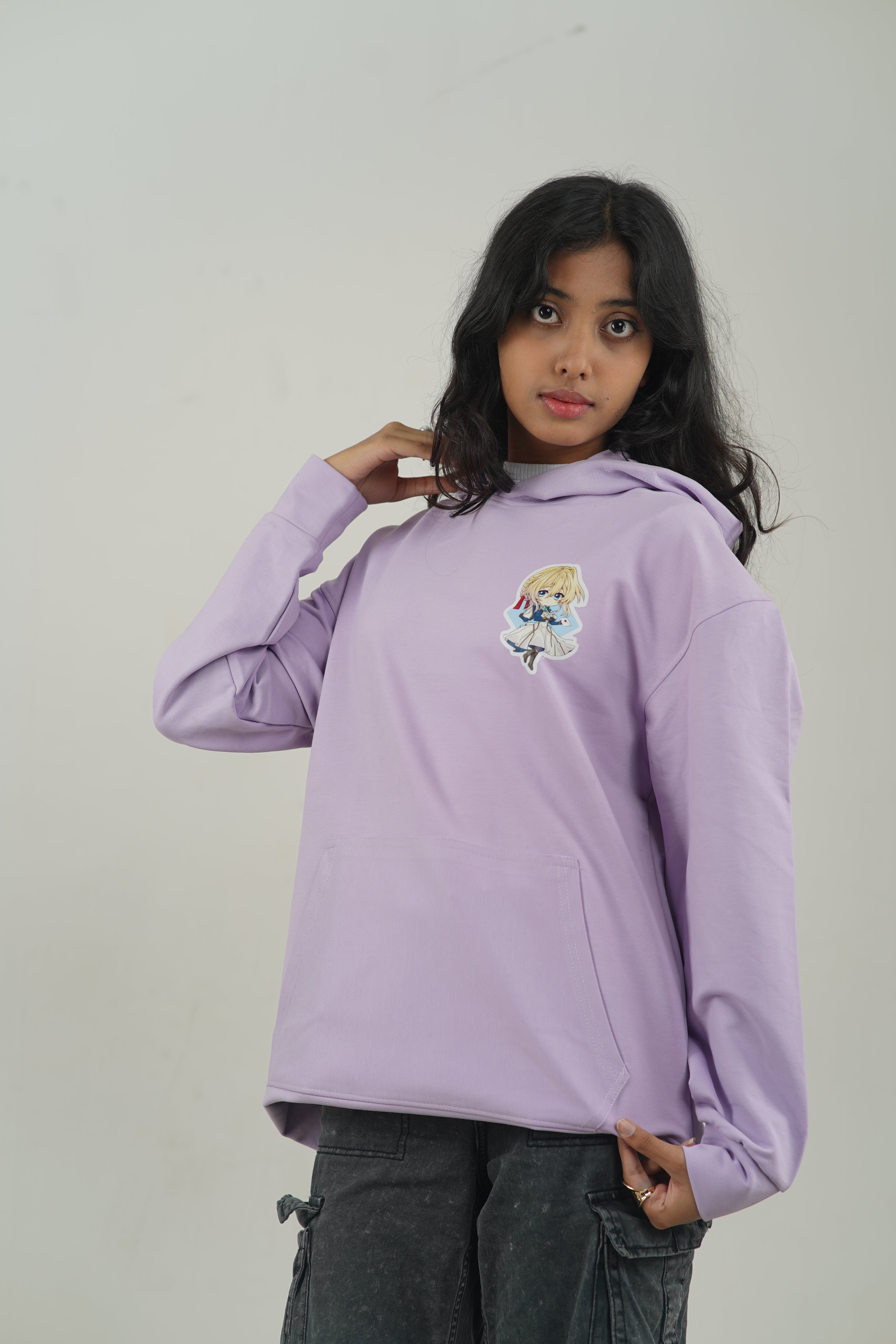 Violet Evergarden – Grace & Emotion Oversized Hoodie | Lavender Edition