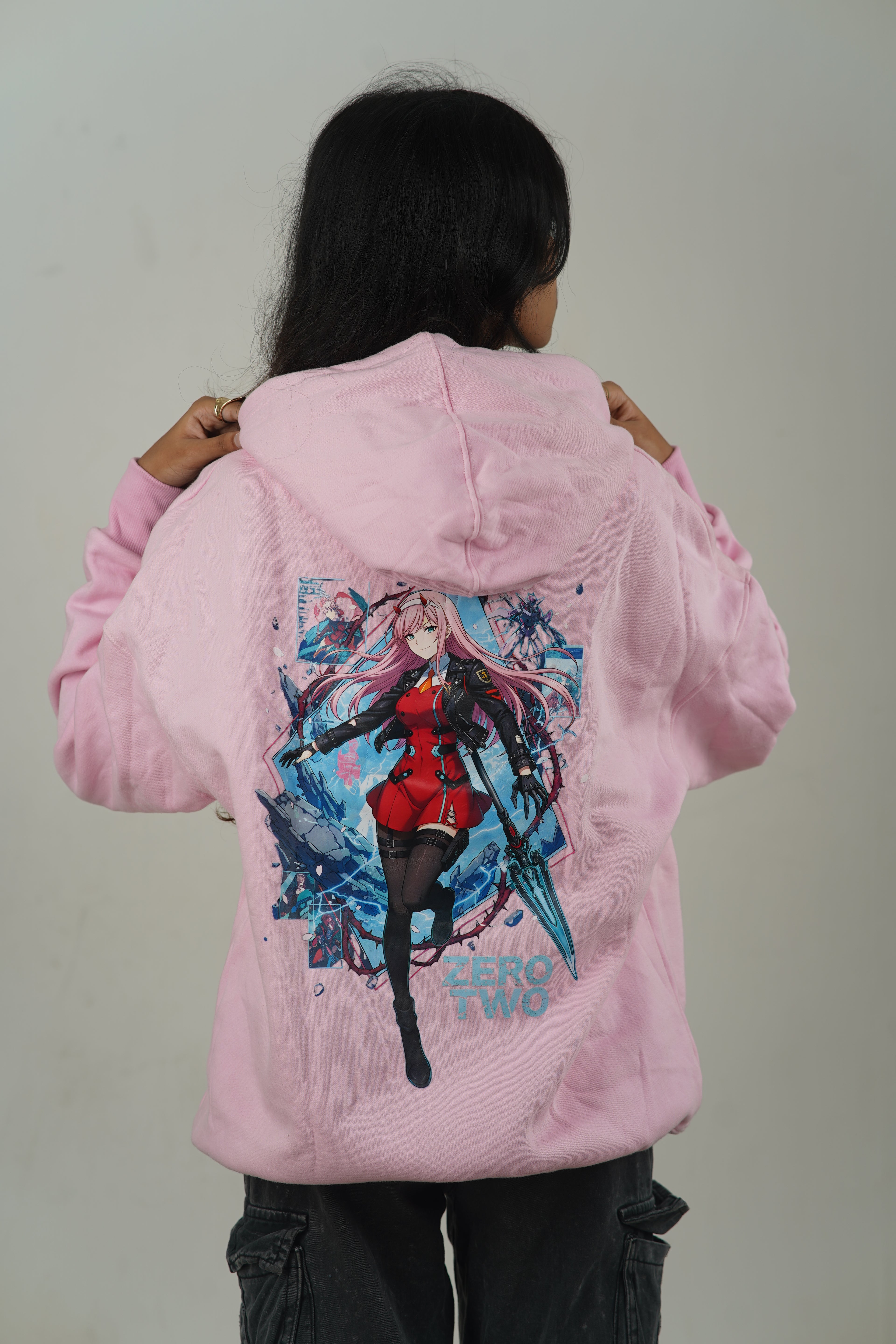 Zero Two – Darling in the Franxx Oversized Drop Hoodie | Pink Edition