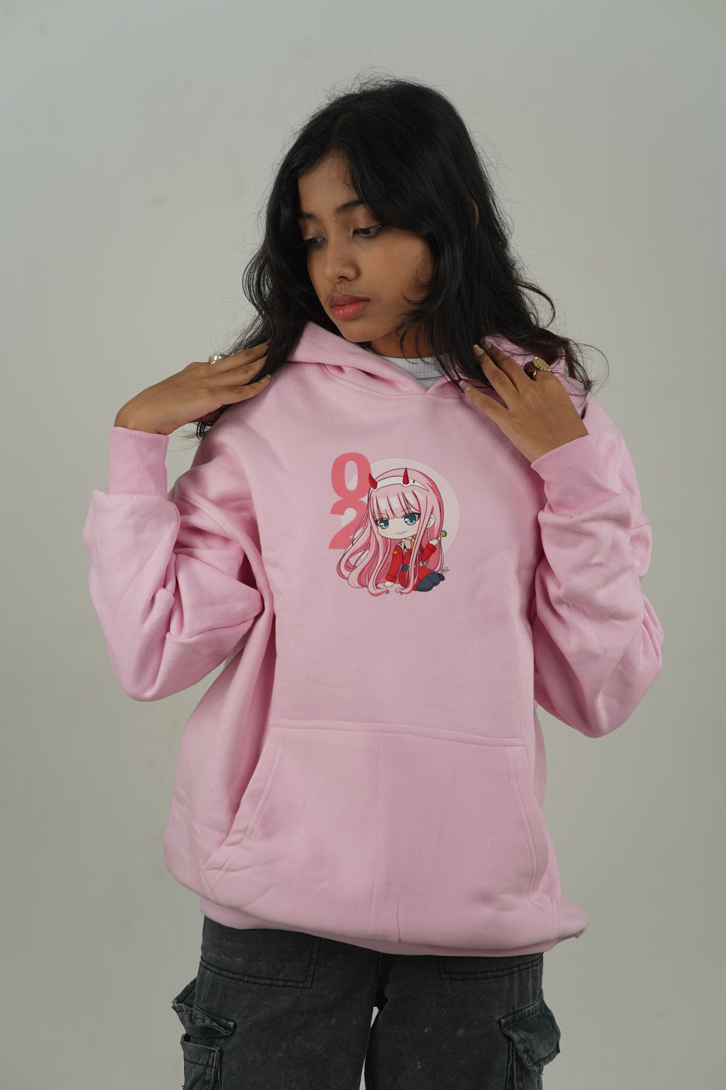 Zero Two – Darling in the Franxx Oversized Drop Hoodie | Pink Edition