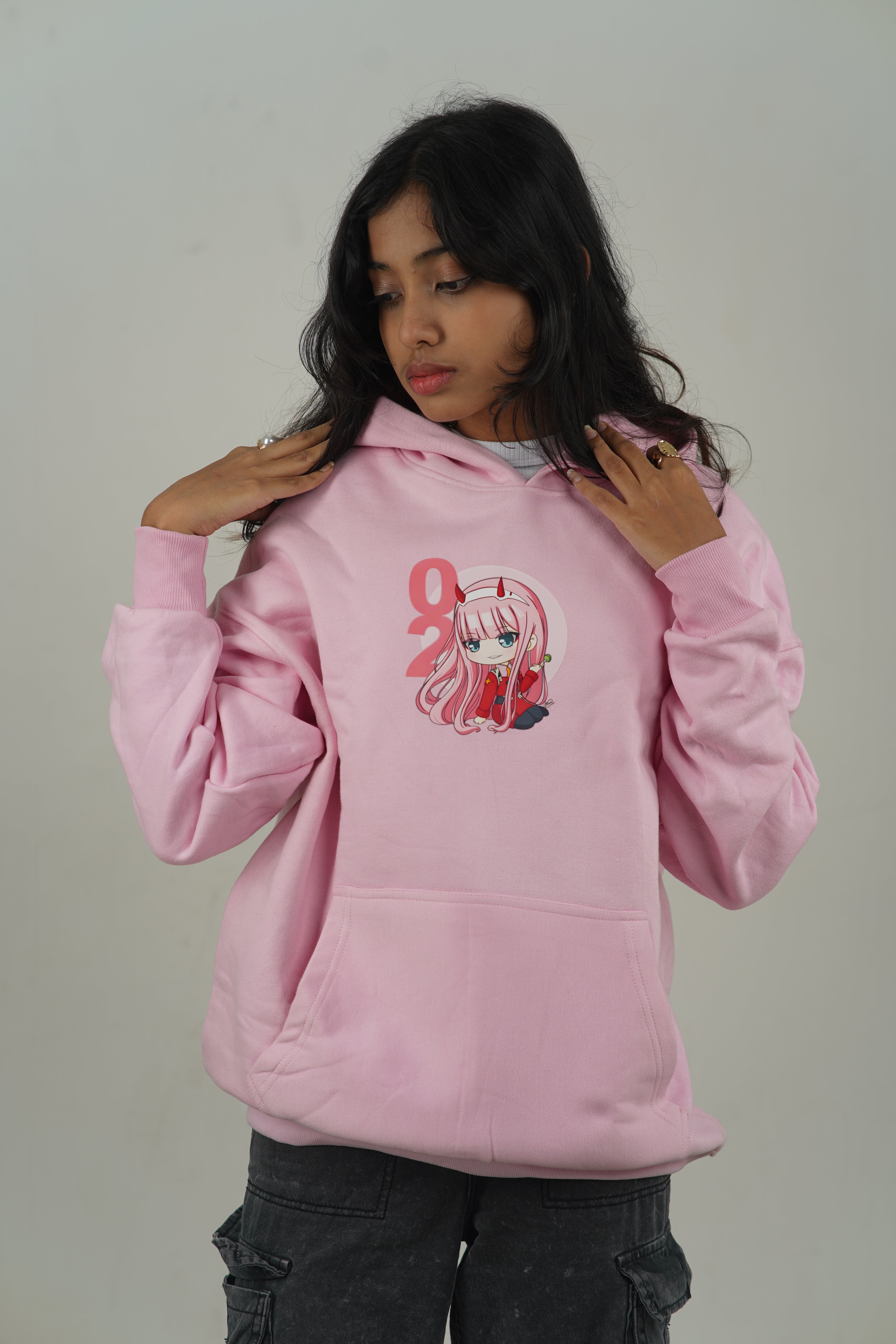 Zero Two – Darling in the Franxx Oversized Drop Hoodie | Pink Edition