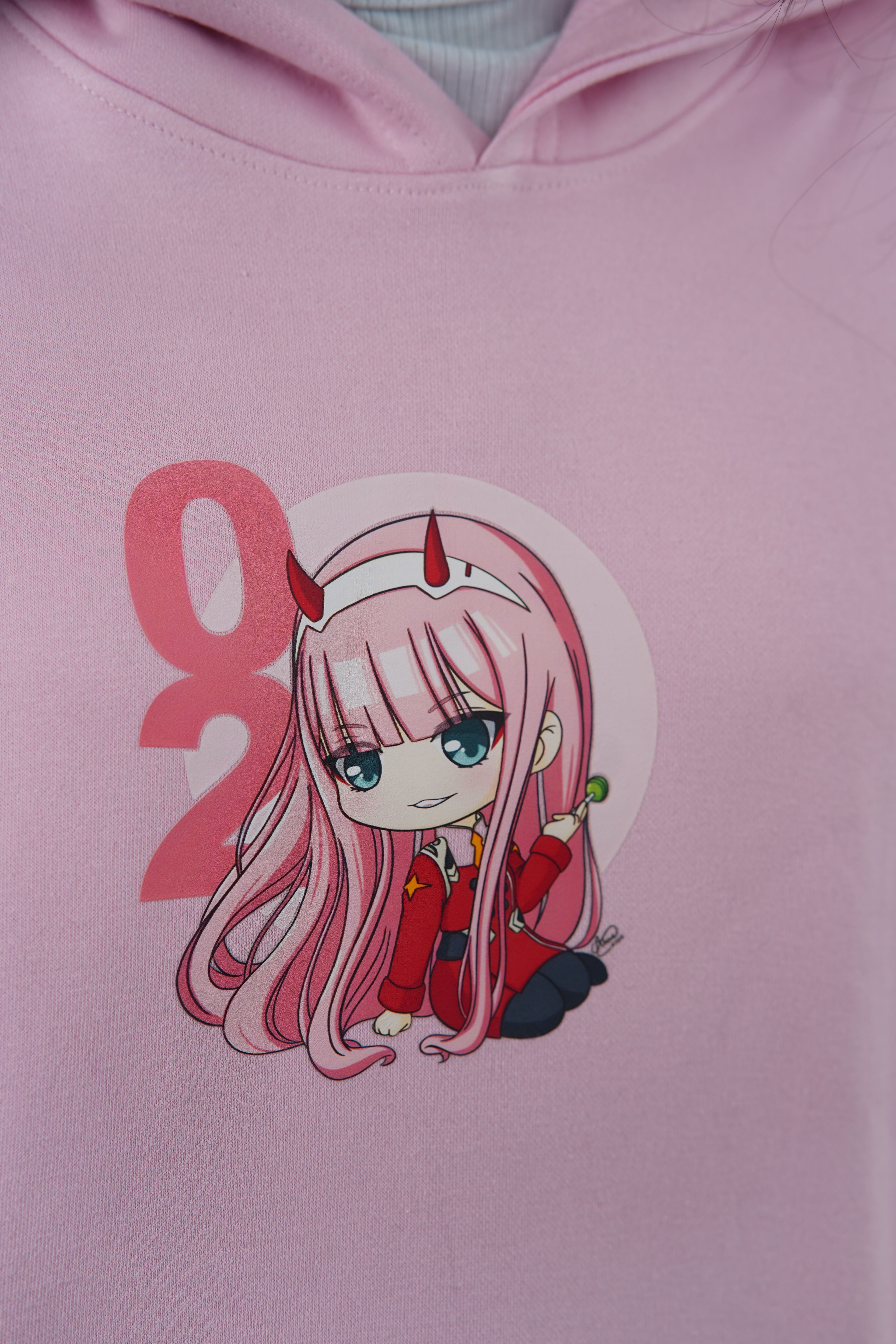 Zero Two – Darling in the Franxx Oversized Drop Hoodie | Pink Edition