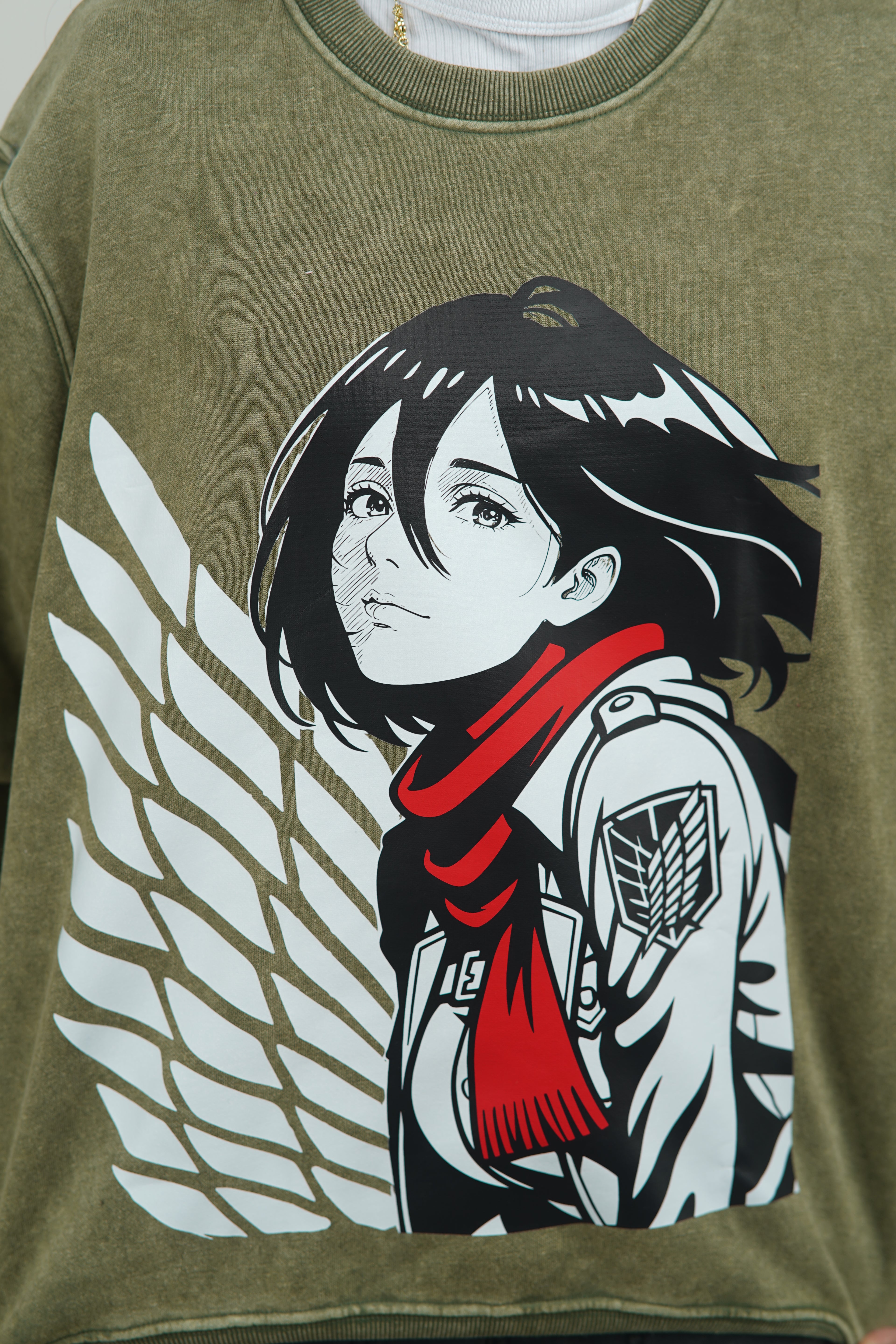 Mikasa – AOT Angel of Freedom Acid Wash Sweatshirt
