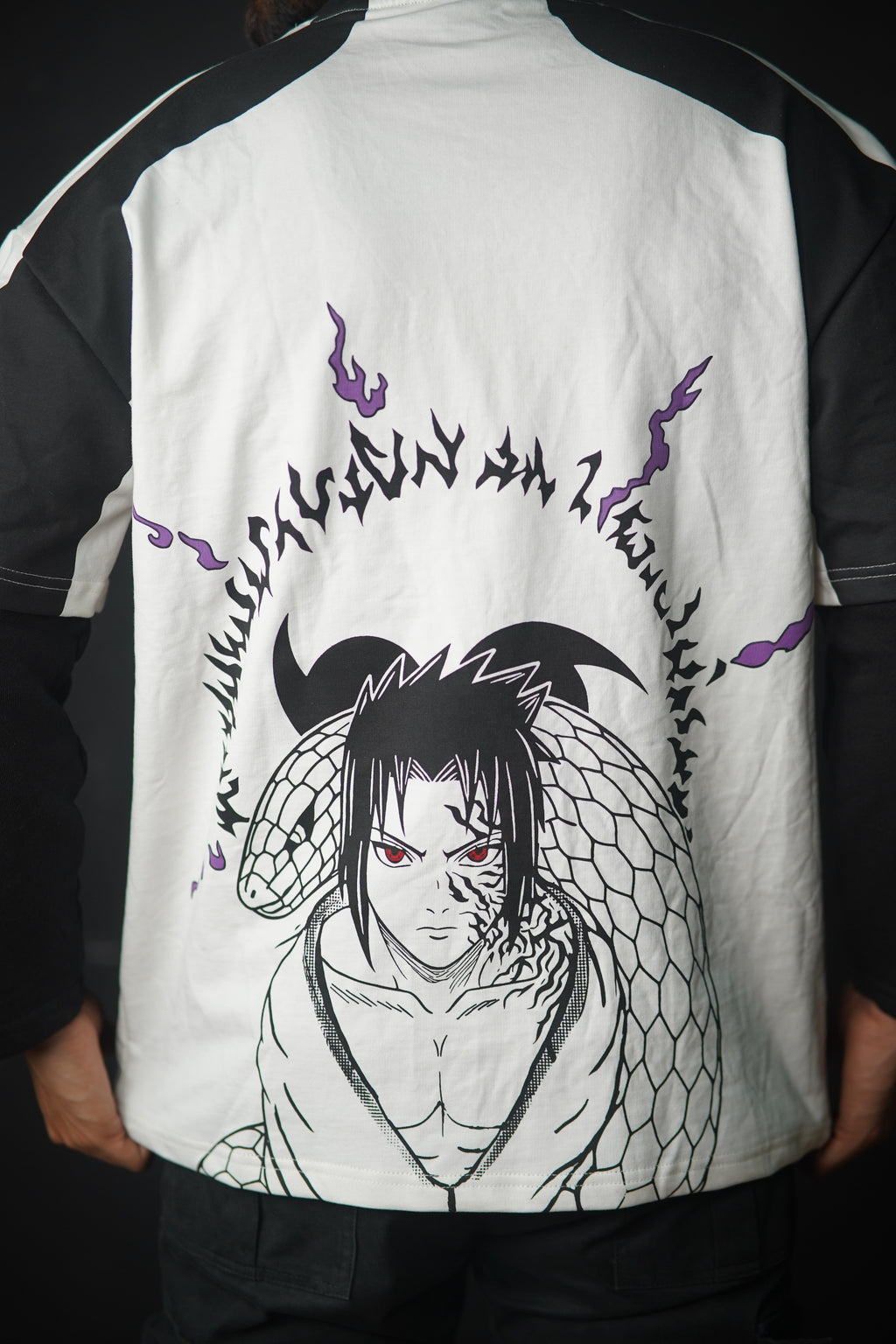 Sasuke Uchiha Cursed Aura – Premium Full Sleeve Heavyweight T‑Shirt