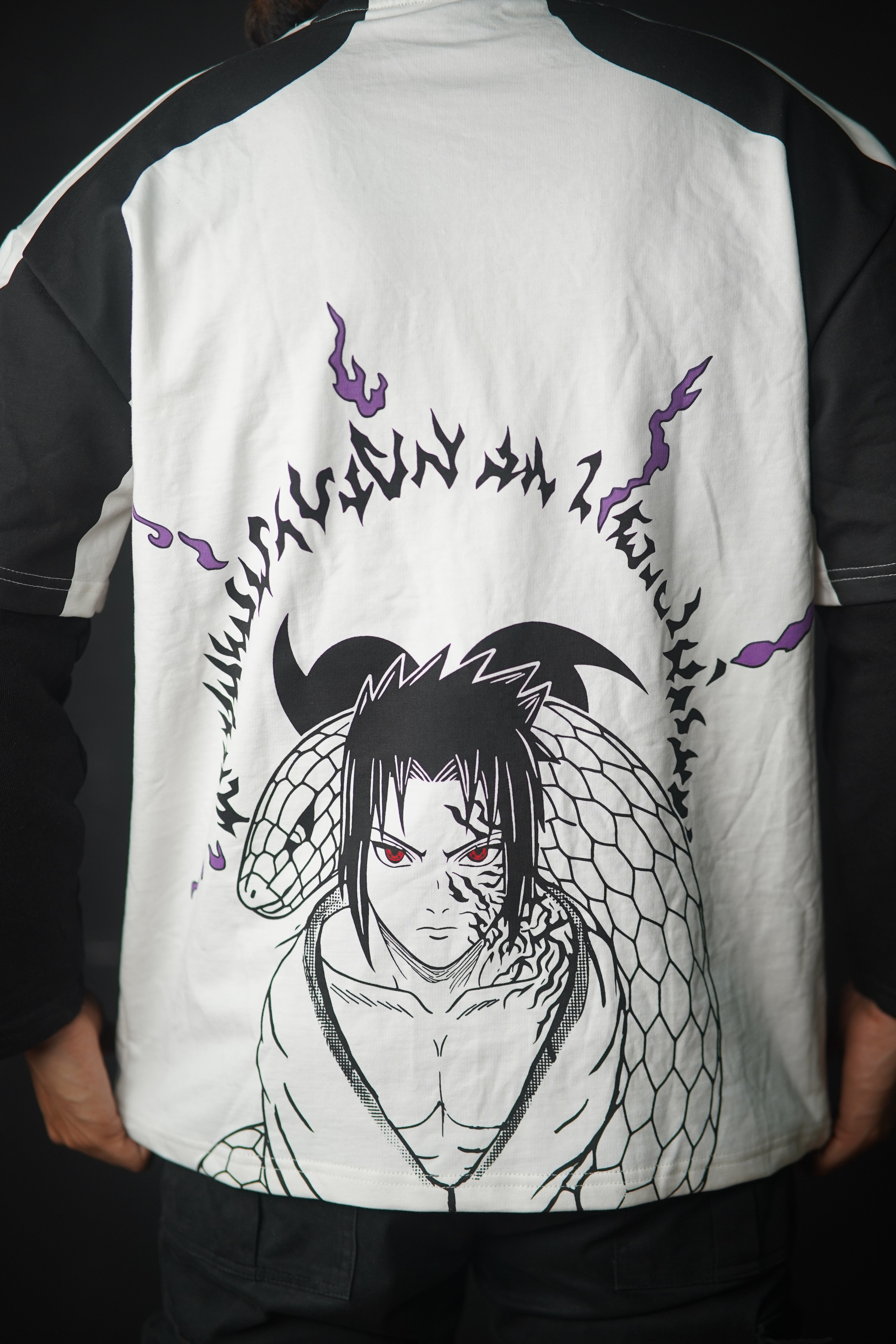 Sasuke Uchiha Cursed Aura – Premium Full Sleeve Heavyweight T‑Shirt