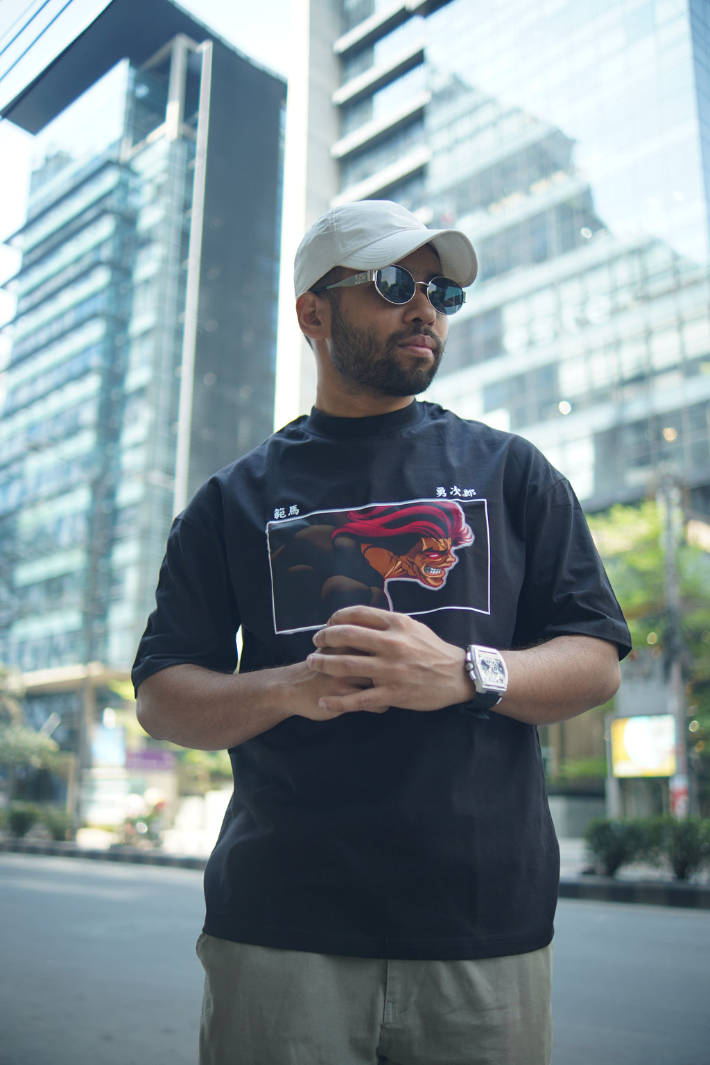 Yujiro Hanma | Oversized Drop Shoulder / Half Sleeve T-shirt