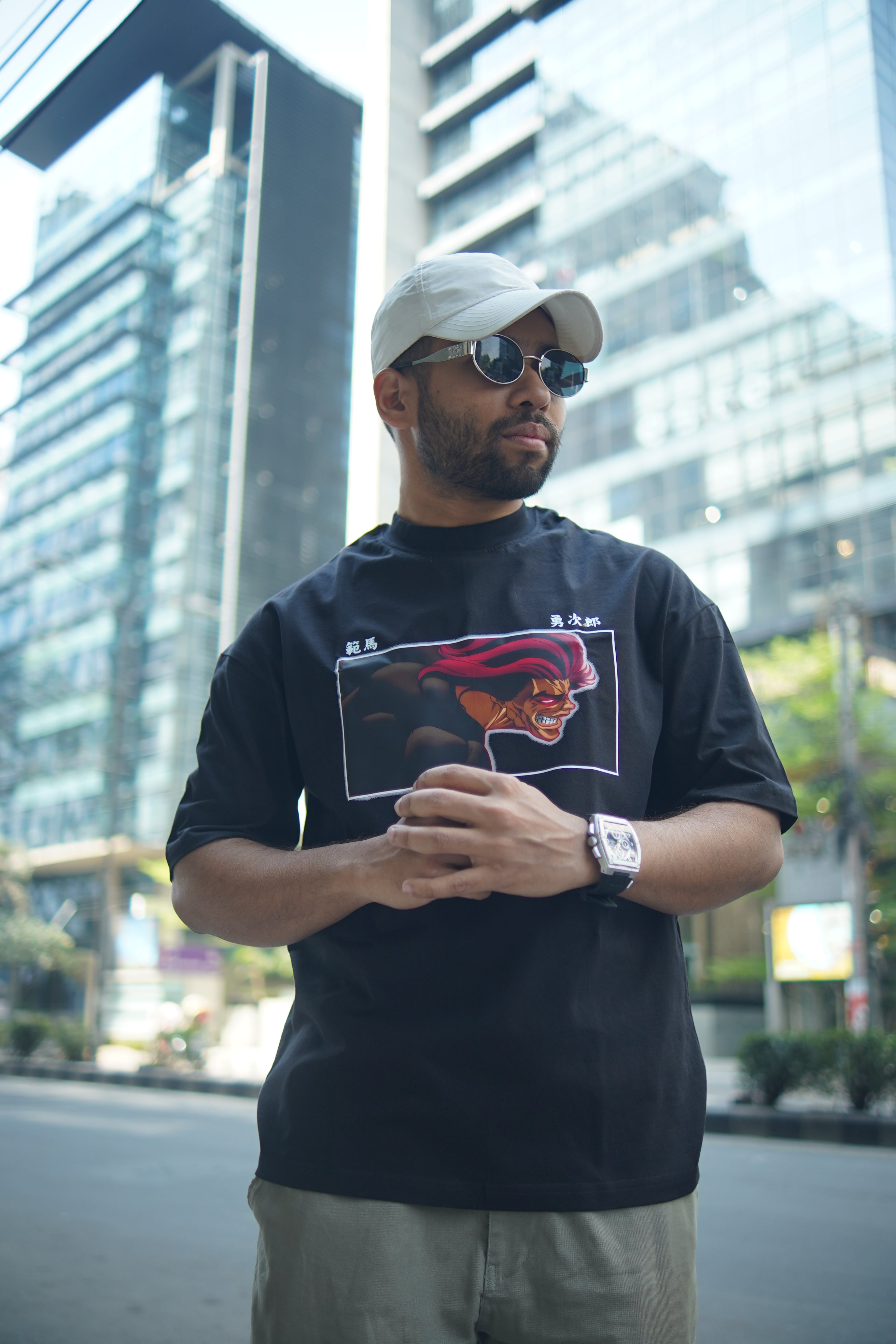 Yujiro Hanma | Oversized Drop Shoulder / Half Sleeve T-shirt