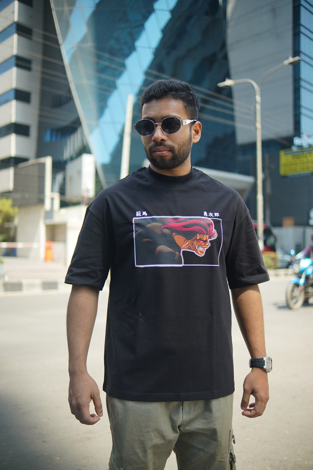 Yujiro Hanma | Oversized Drop Shoulder / Half Sleeve T-shirt