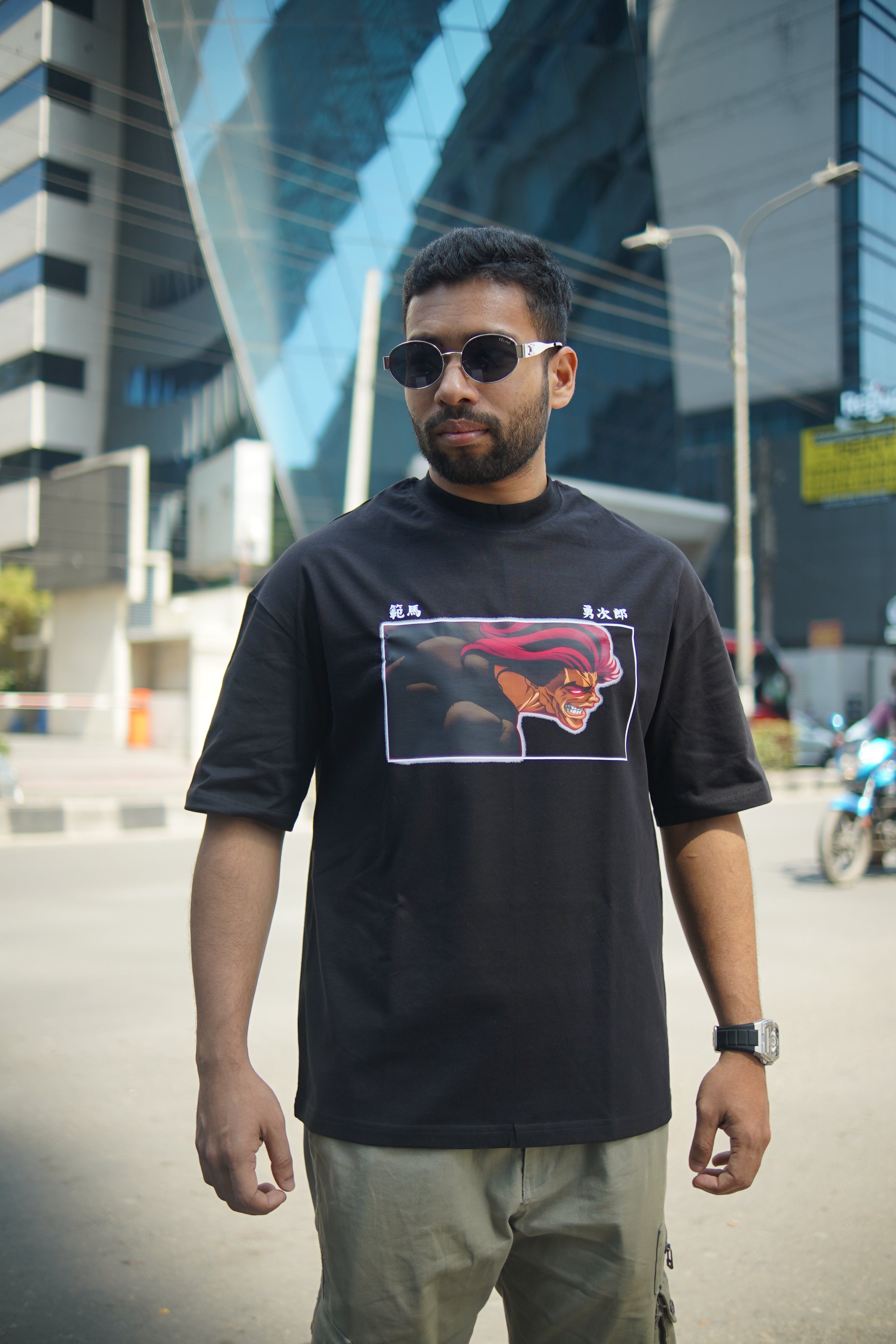 Yujiro Hanma | Oversized Drop Shoulder / Half Sleeve T-shirt