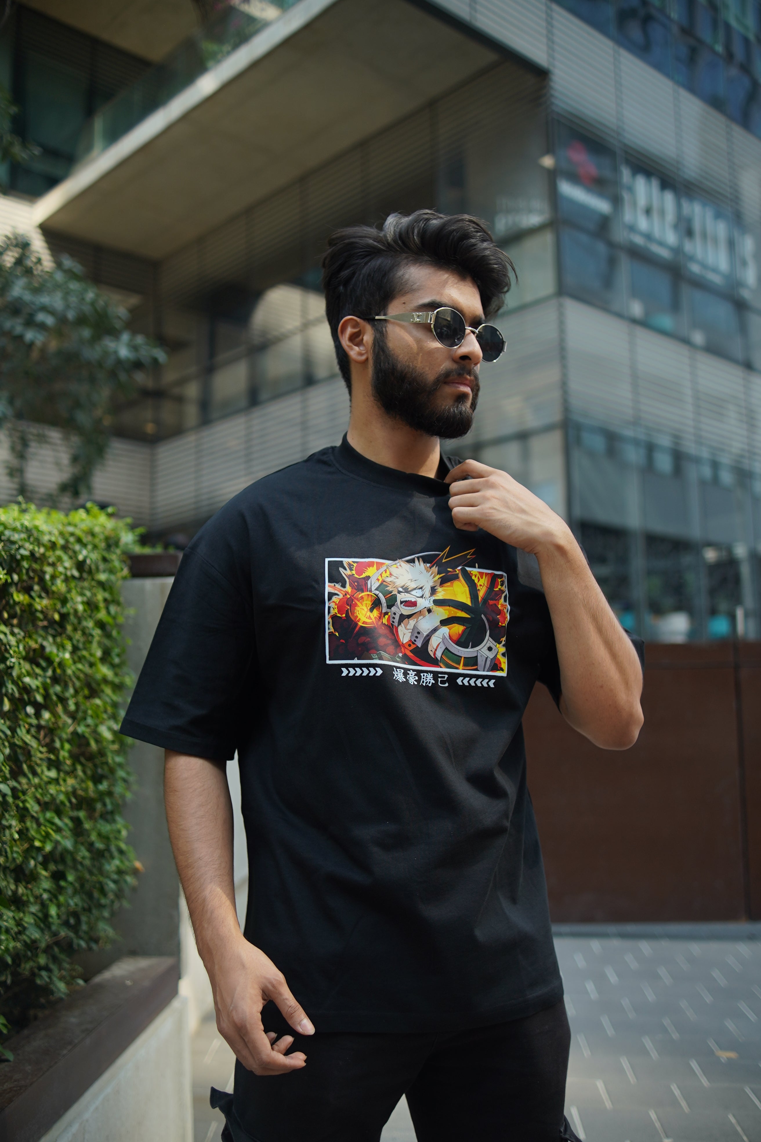 Katsuki Bakugo | My Hero Academia | Oversized Drop Shoulder / Half Sleeve T-shirt