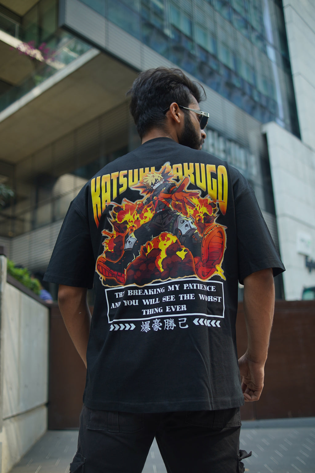 Katsuki Bakugo | My Hero Academia | Oversized Drop Shoulder / Half Sleeve T-shirt