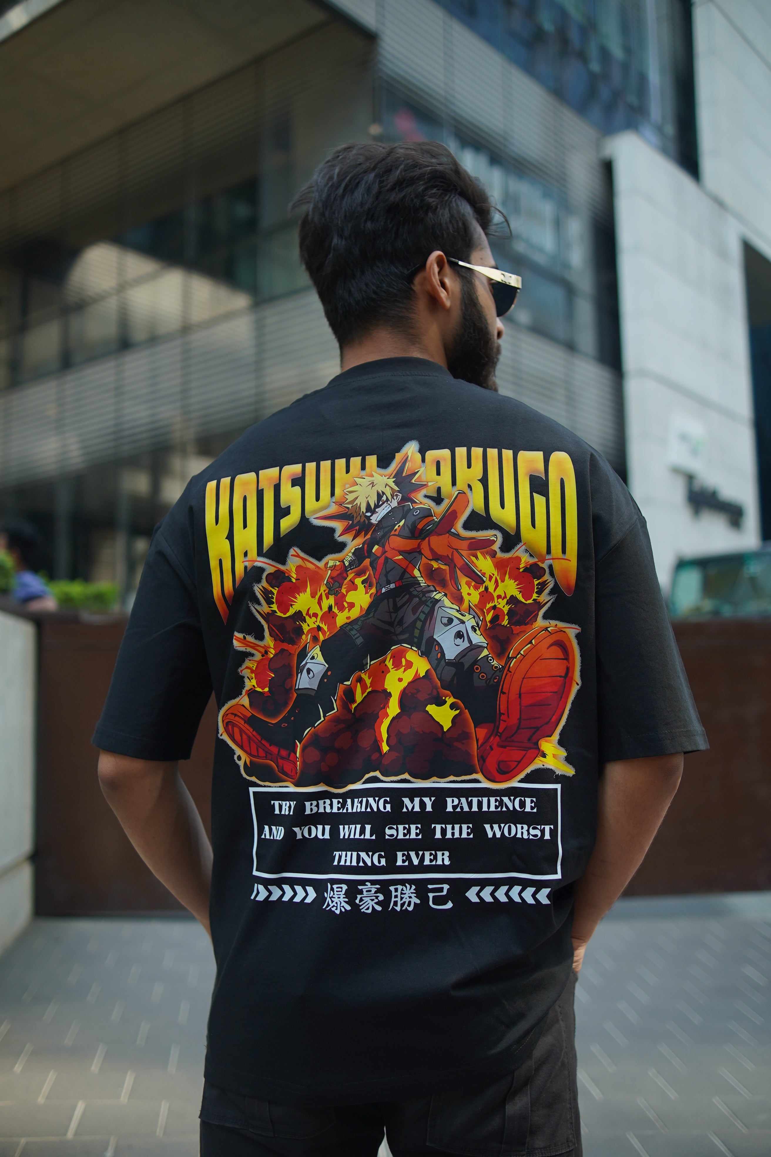 Katsuki Bakugo | My Hero Academia | Oversized Drop Shoulder / Half Sleeve T-shirt