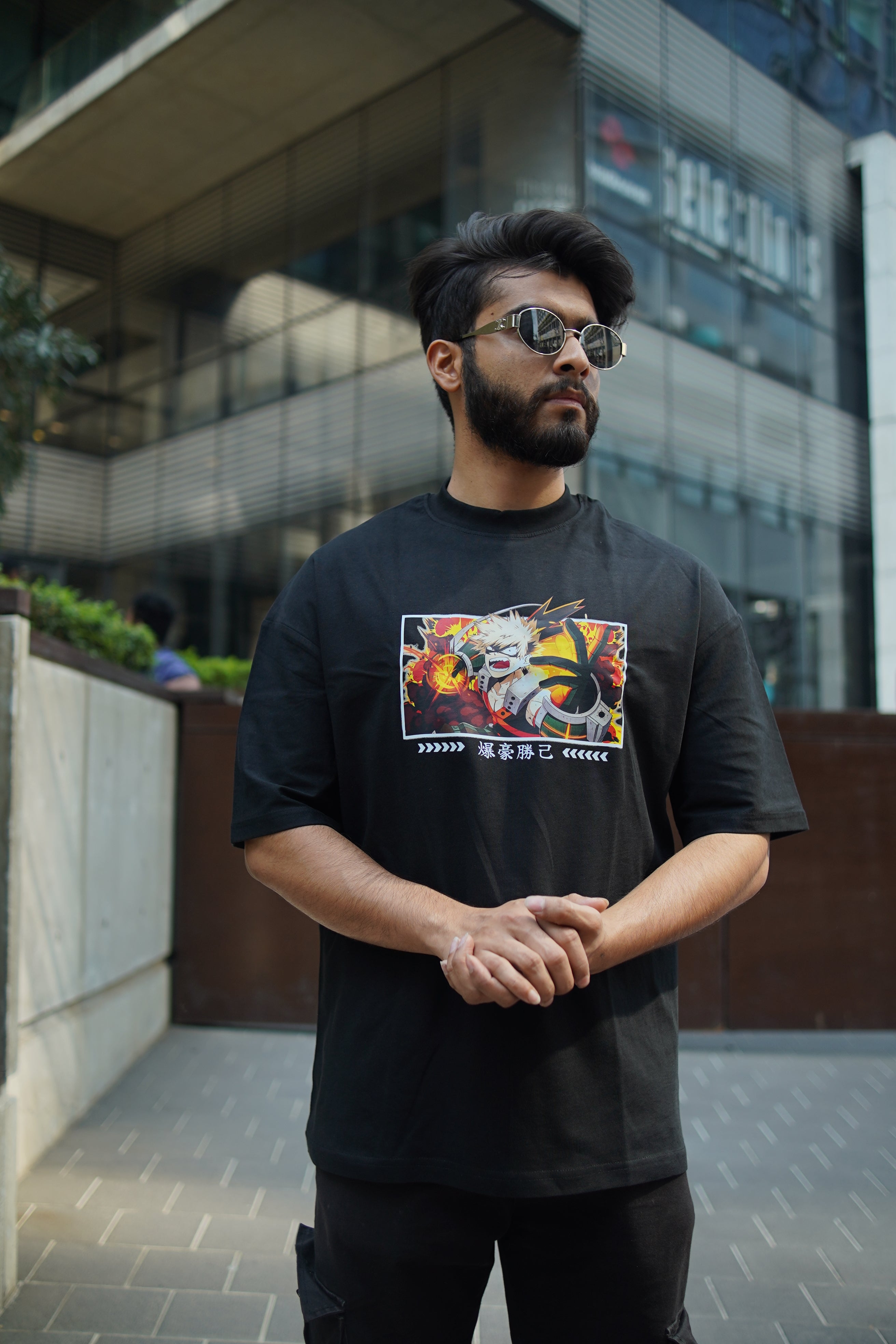 Katsuki Bakugo | My Hero Academia | Oversized Drop Shoulder / Half Sleeve T-shirt