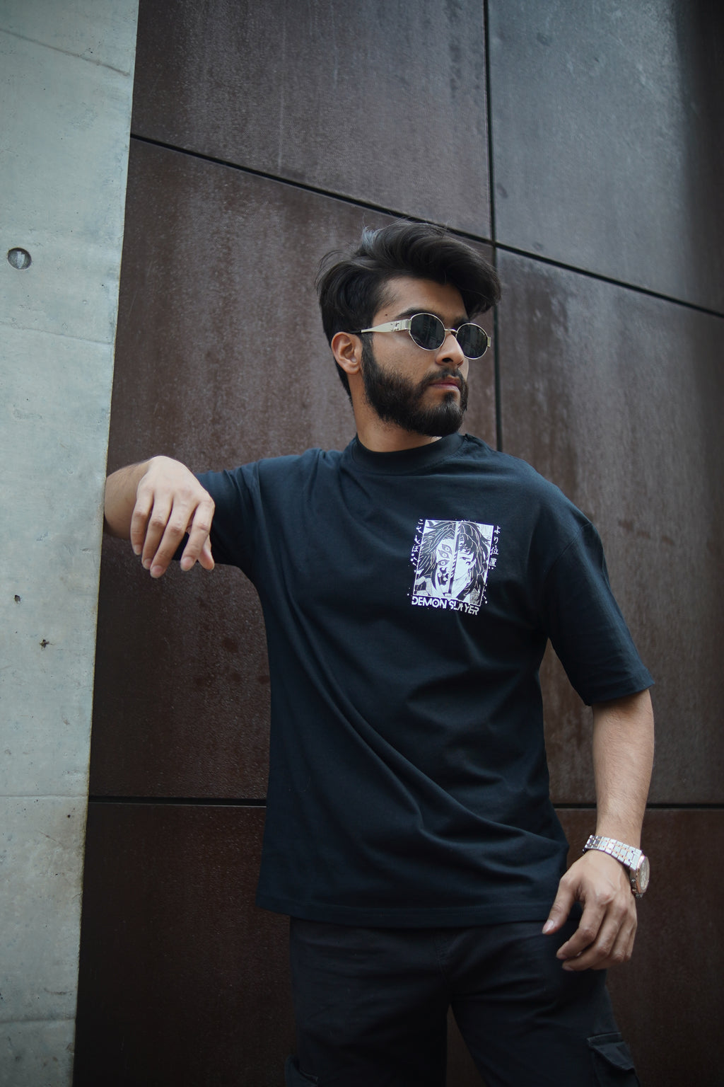 Upper Moon 1 – Kokushibo | Demon Slayer | Oversized Drop Shoulder / Half Sleeve T-shirt