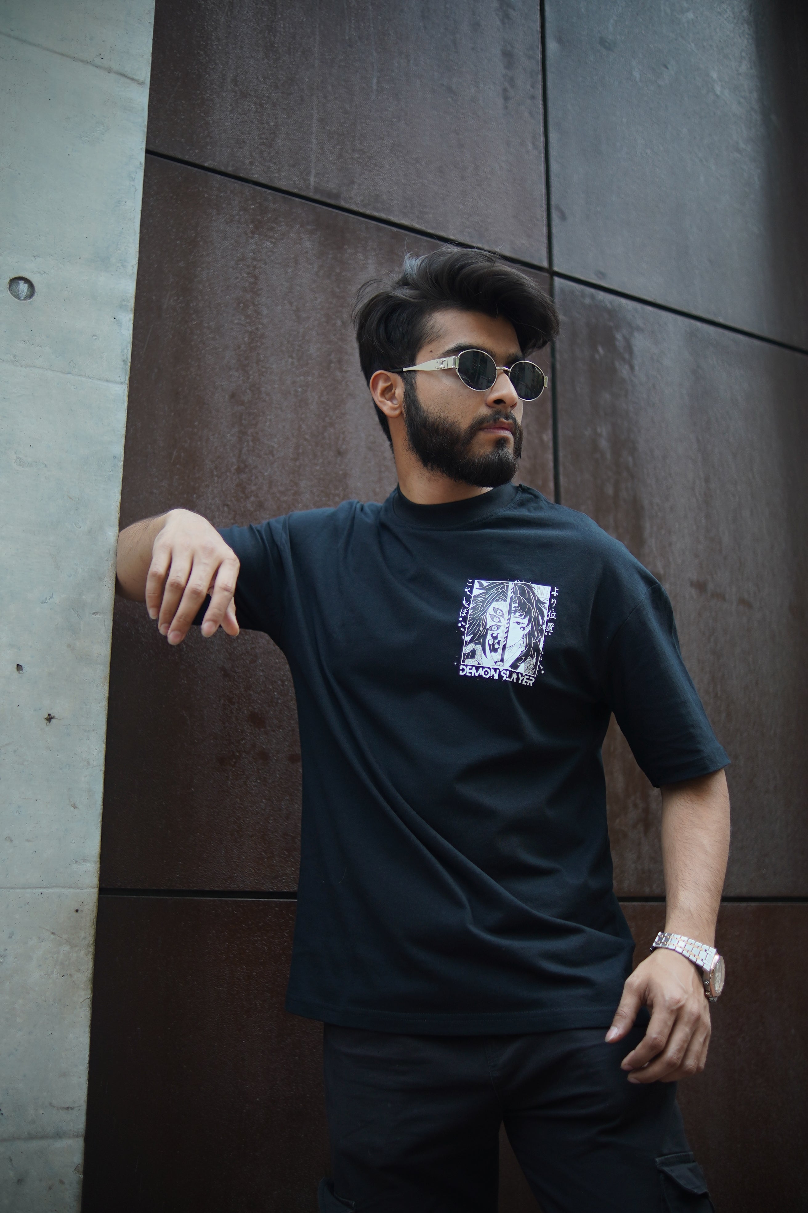 Upper Moon 1 – Kokushibo | Demon Slayer | Oversized Drop Shoulder / Half Sleeve T-shirt
