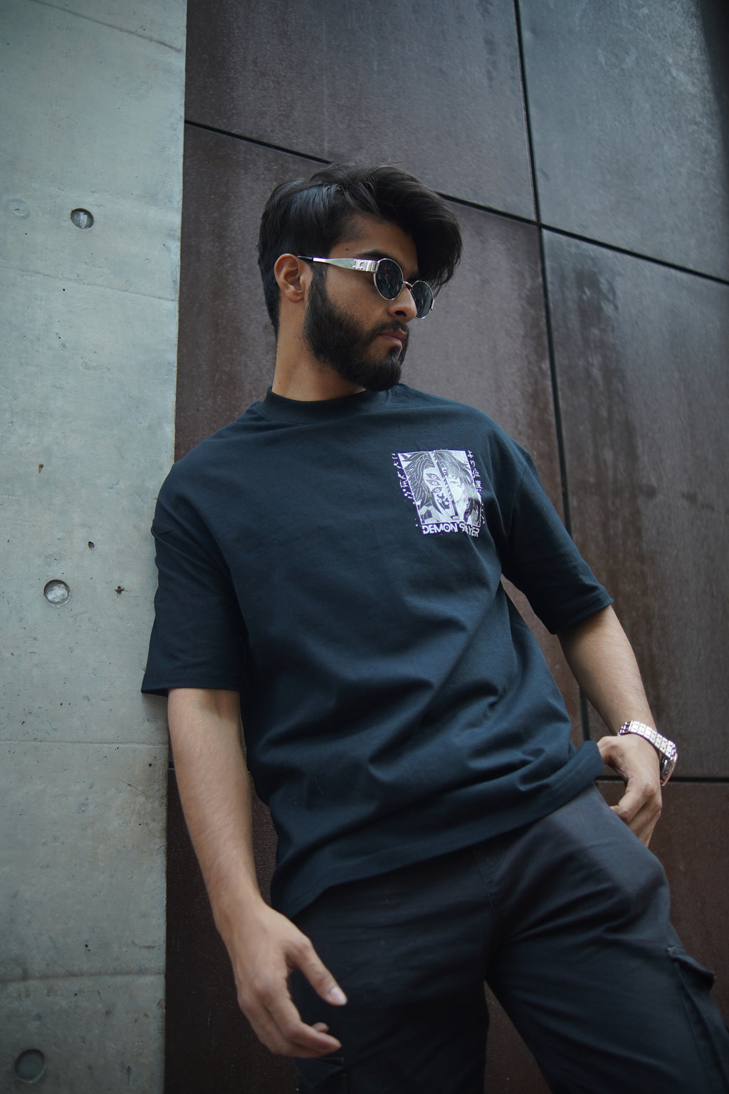 Upper Moon 1 – Kokushibo | Demon Slayer | Oversized Drop Shoulder / Half Sleeve T-shirt