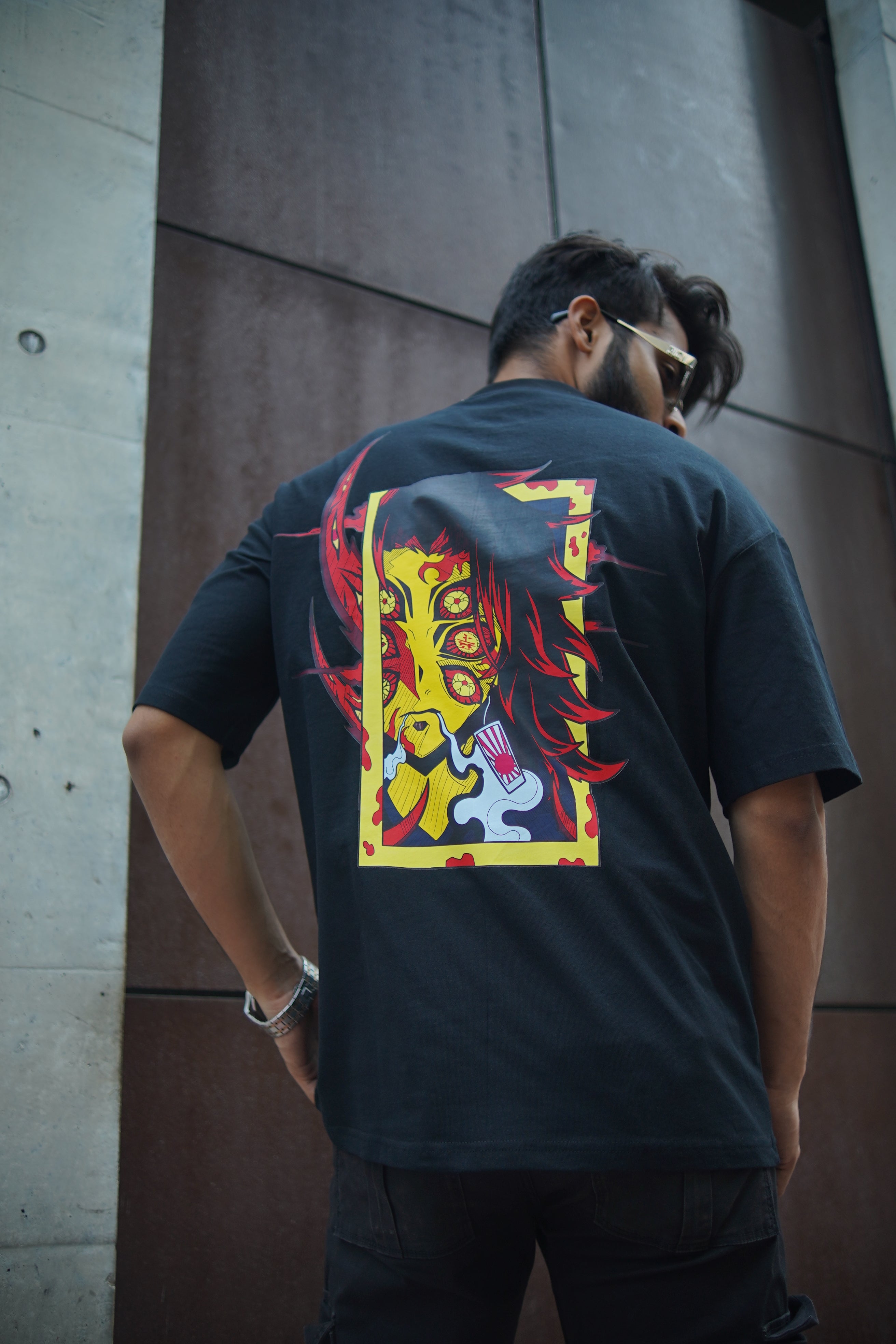 Upper Moon 1 – Kokushibo | Demon Slayer | Oversized Drop Shoulder / Half Sleeve T-shirt