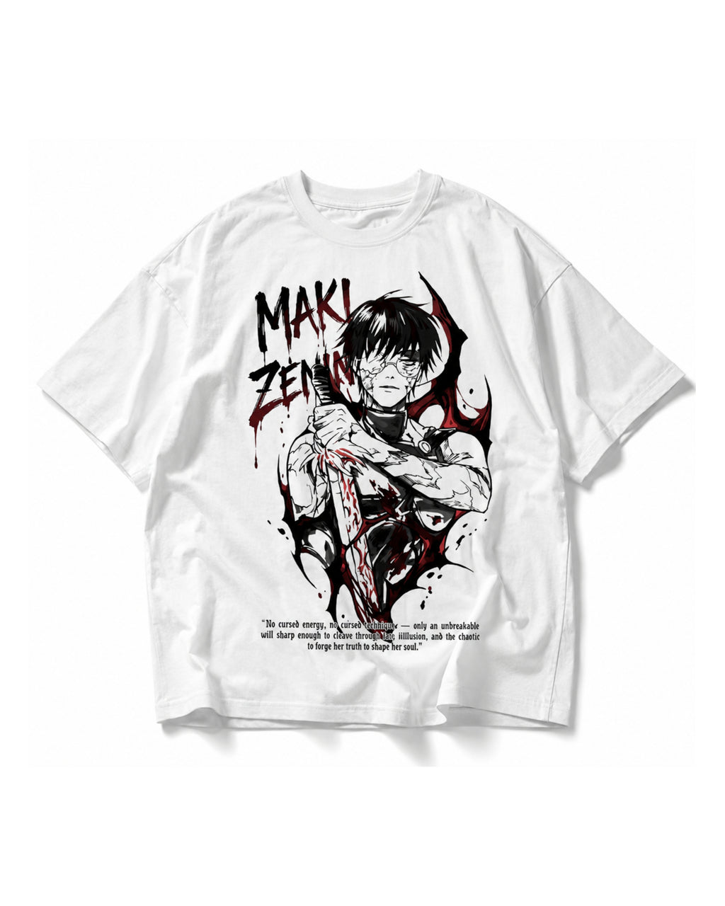 Maki Zenin - Oversized Drop Shoulder T-Shirt | Premium Jujutsu Kaisen Anime Streetwear