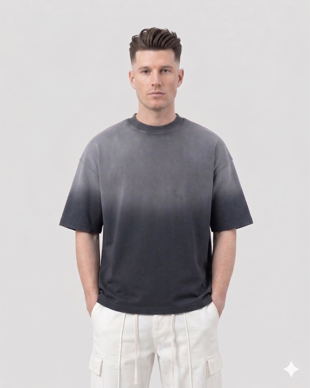 Midnight Black Vintage Boxy T-shirt – 230+ GSM Premium Interlock
