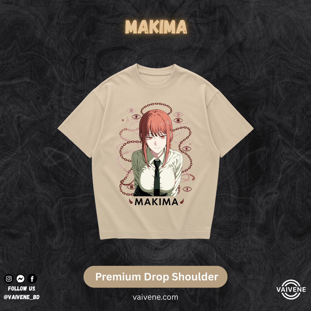Makima – Chainsaw Man | Premium Lycra Oversized Drop Shoulder Tee